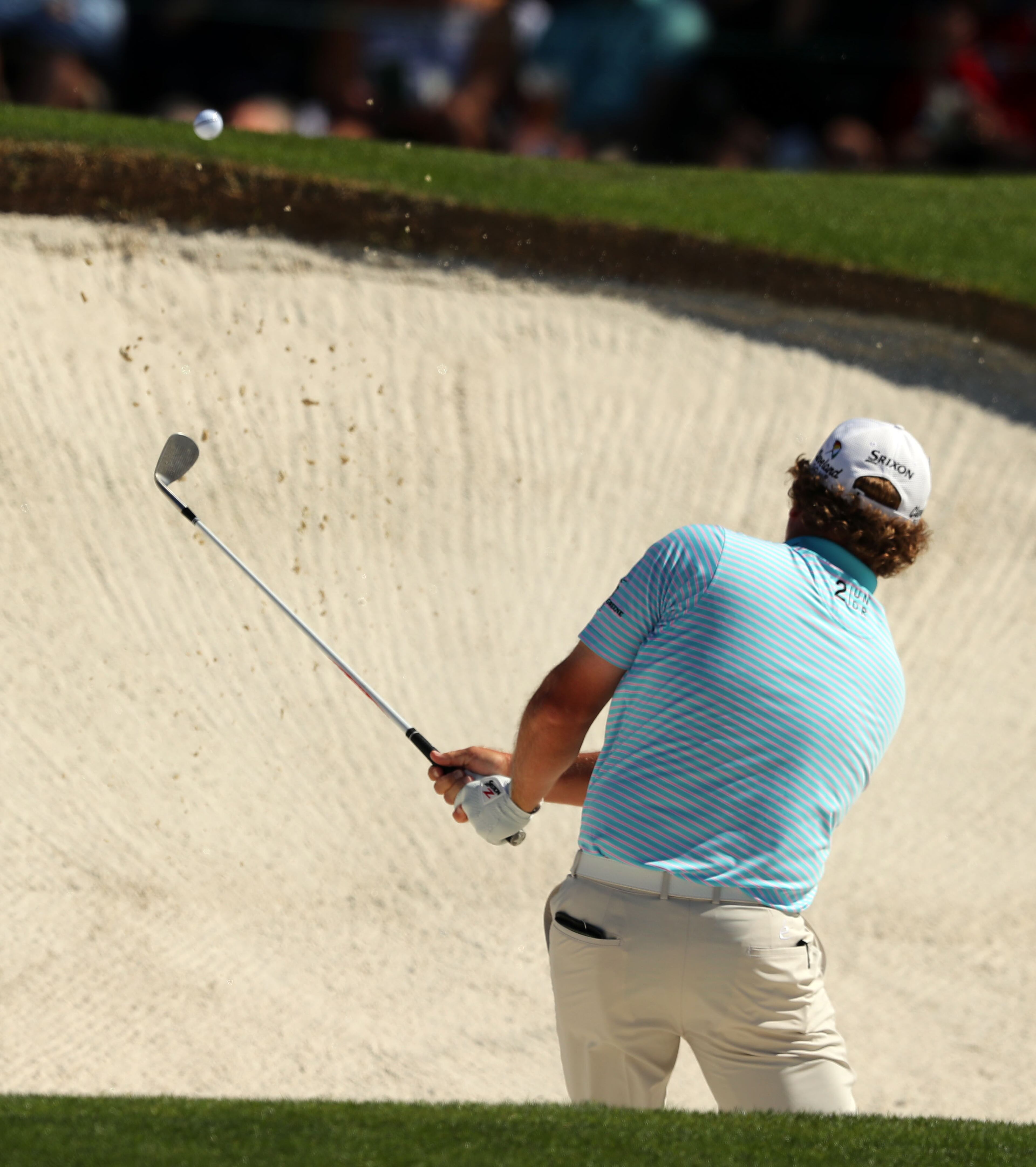 April 8, 2017 AUGUSTA William McGirt hits from the bunker on the 7th hole. Play begins in the third round of the 81st Masters tournament at the Augusta National Golf Club, Saturday, April 8, 2017. CURTIS COMPTON/ AJC