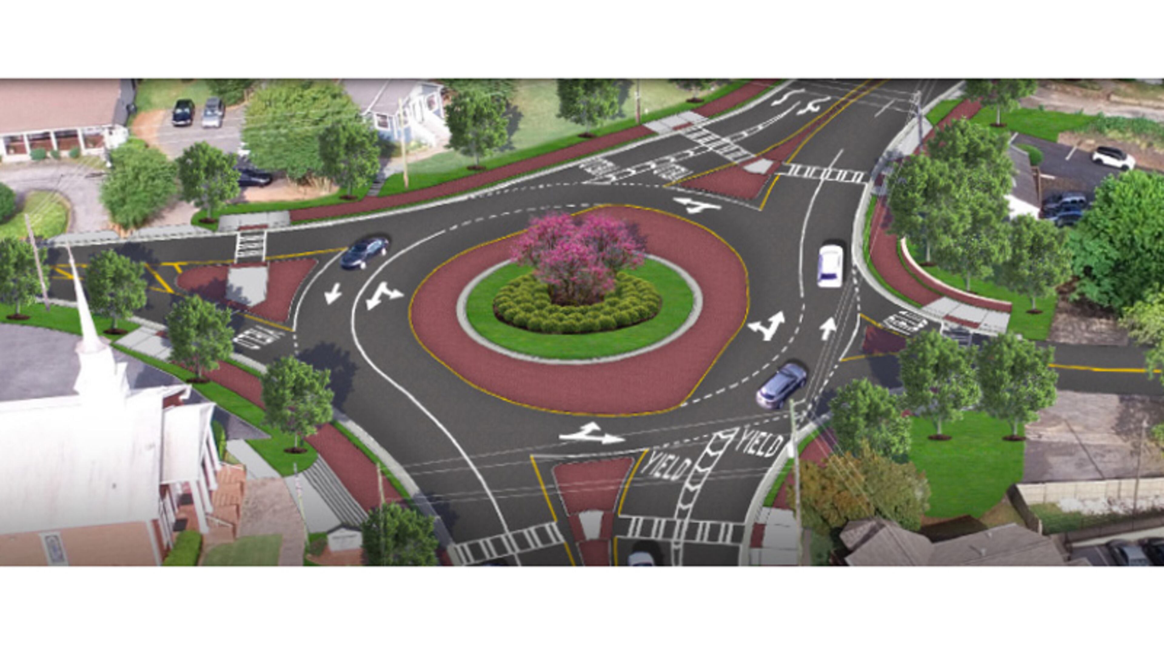 Roundabouts are among the major design elements planned for the Roswell Historic Gateway, South Atlanta Street (Ga. 9) between Marietta Highway and the Chattahoochee River.