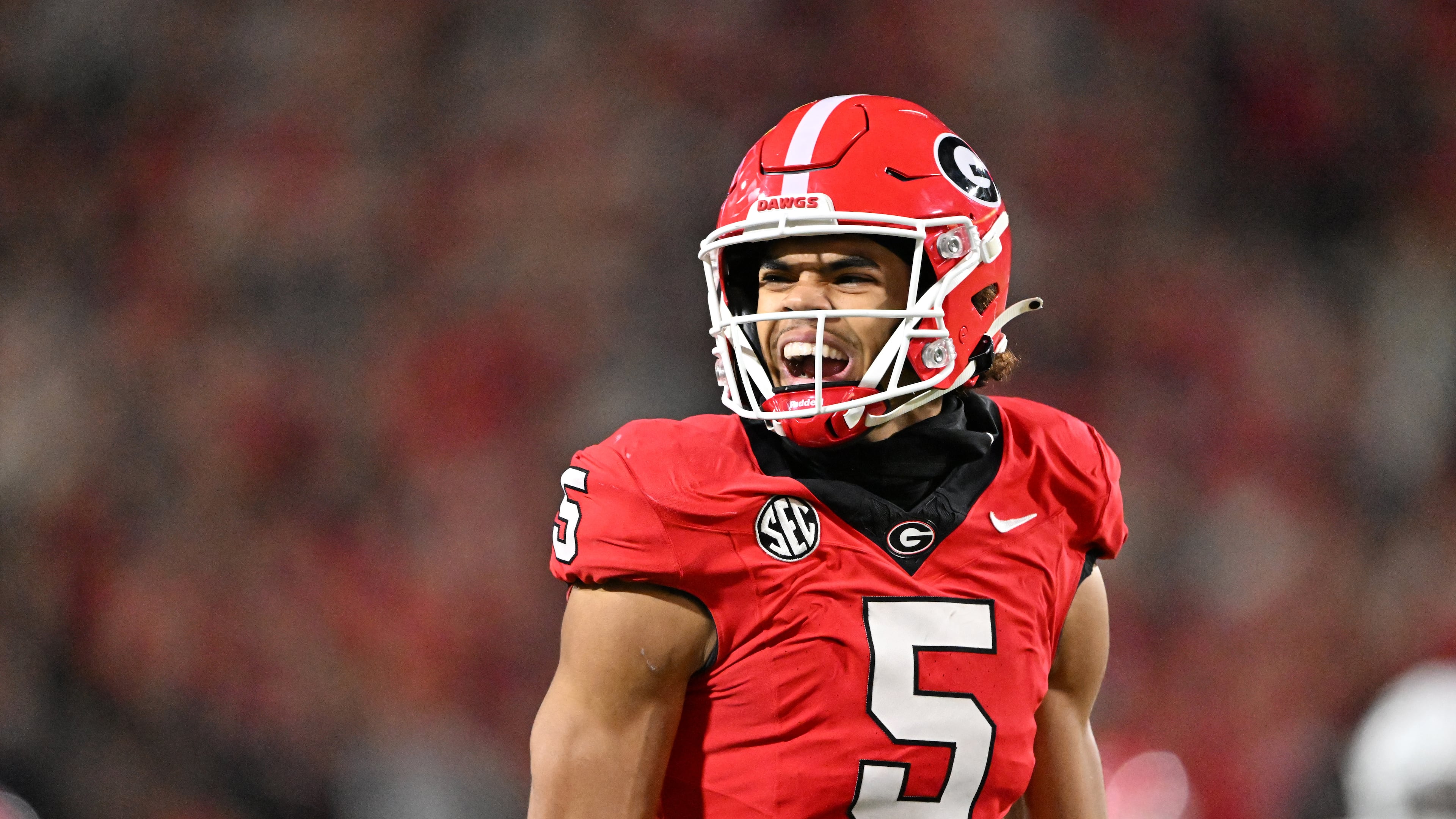 Georgia wide receiver Noah Thomas left the SEC Championship game early and is dealing with back spasms, coach Kirby Smart said. (Hyosub Shin/AJC)