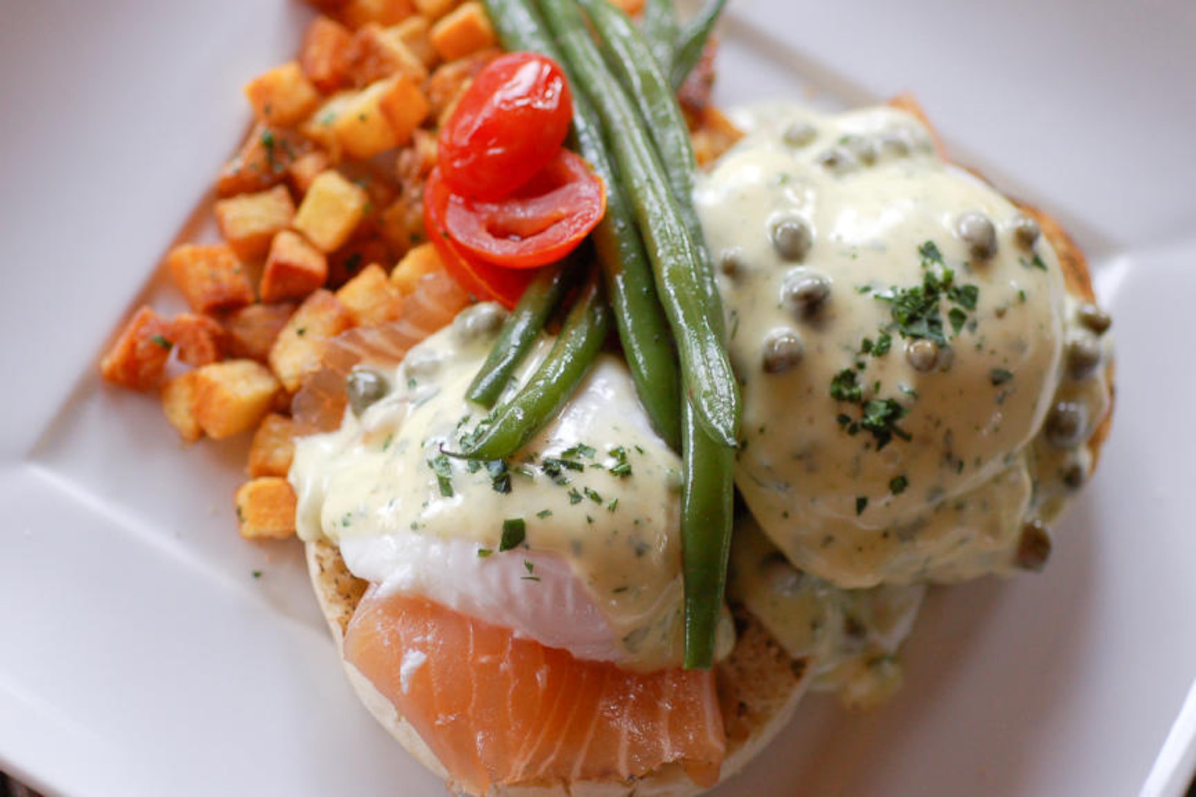 Smoked Salmon Eggs Benedict from Canoe. Photo courtesy of Canoe.