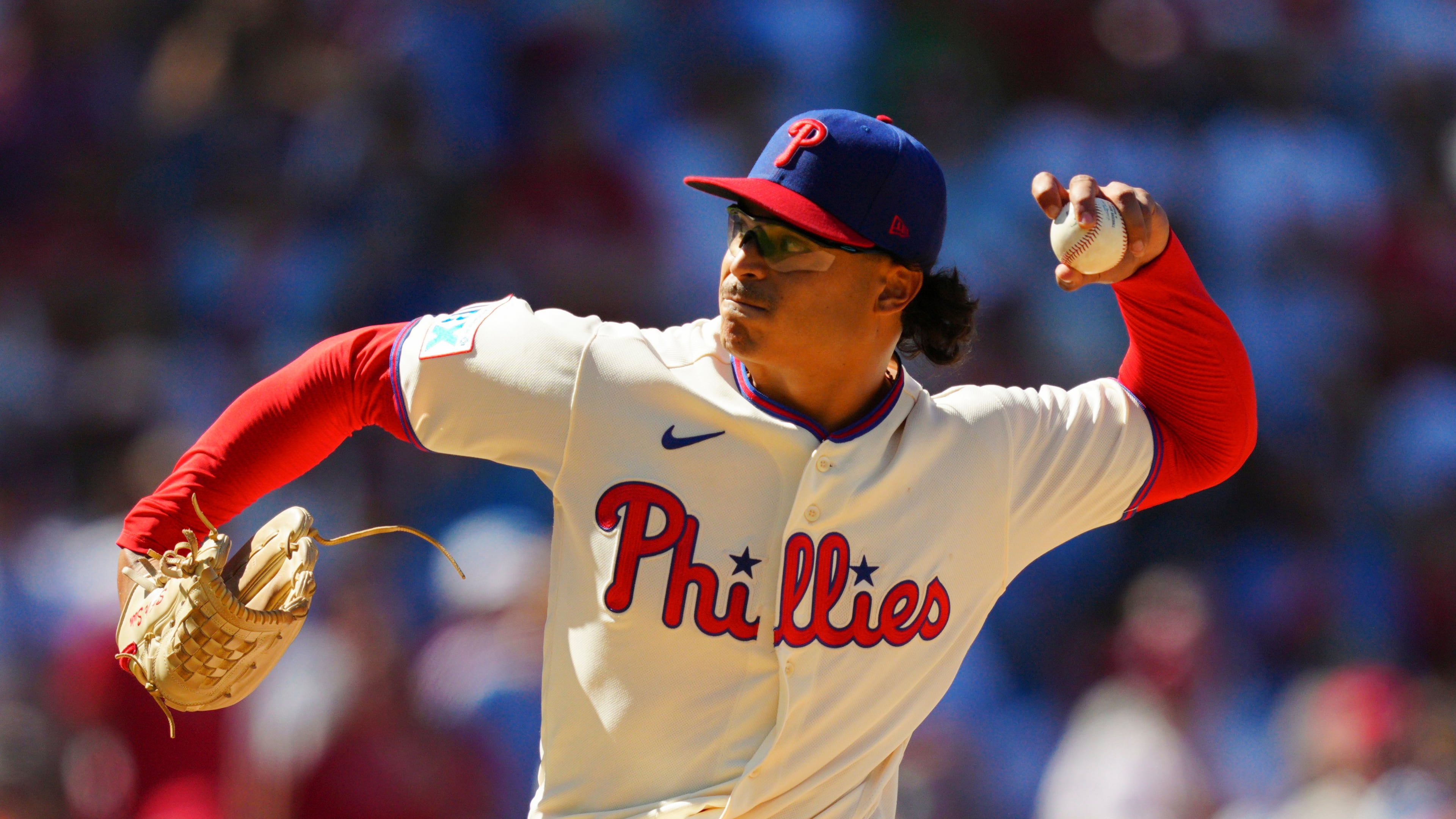 Philadelphia Phillies pitcher Jesús Luzardo throws during the ninth inning of a baseball game against the Atlanta Braves, Monday, Sept. 7, 2026, in Philadelphia. (AP Photo/Derik Hamilton)