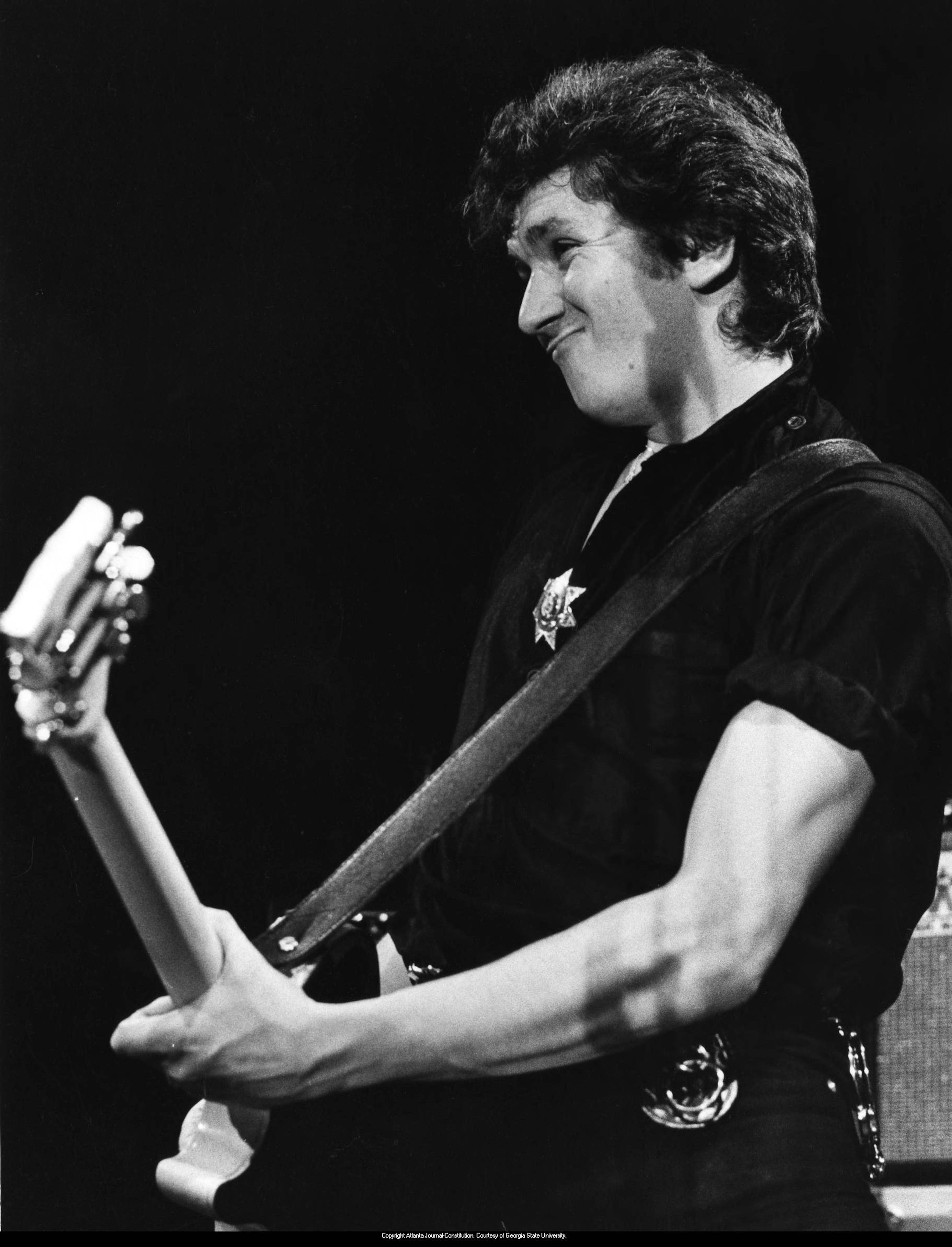 Steve Jones of the Sex Pistols, performing live for the first time in America, The Great Southern Music Hall, Atlanta, Georgia, January 5, 1978. (LOUIE FAVORITE / STAFF)