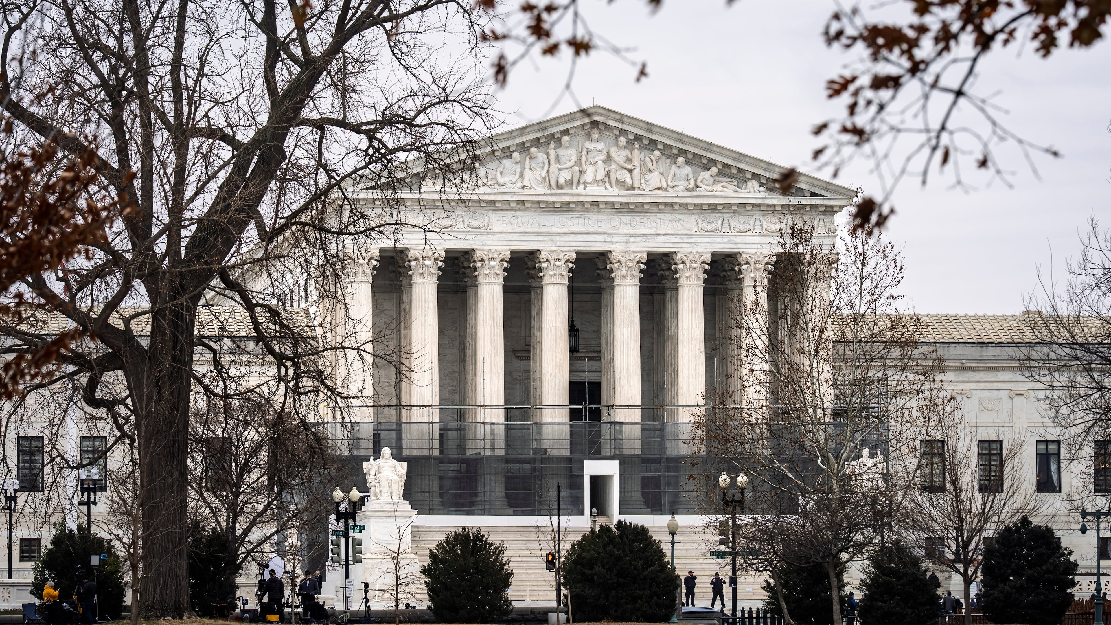 The Supreme Court stands is Washington, Friday, Jan. 9, 2026. (AP Photo/J. Scott Applewhite)