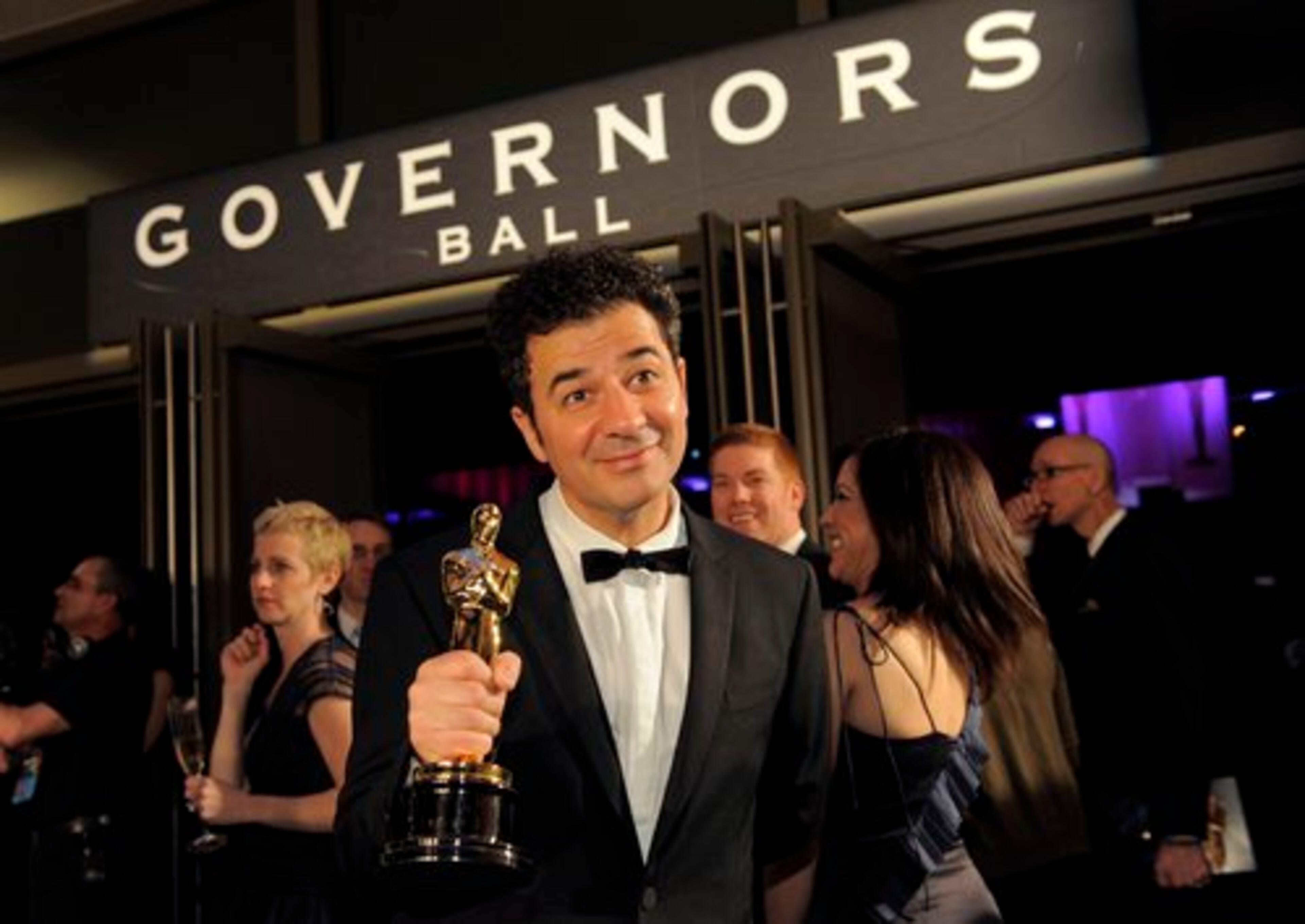 Ludovic Bource with the Oscar for best original score for "The Artist."