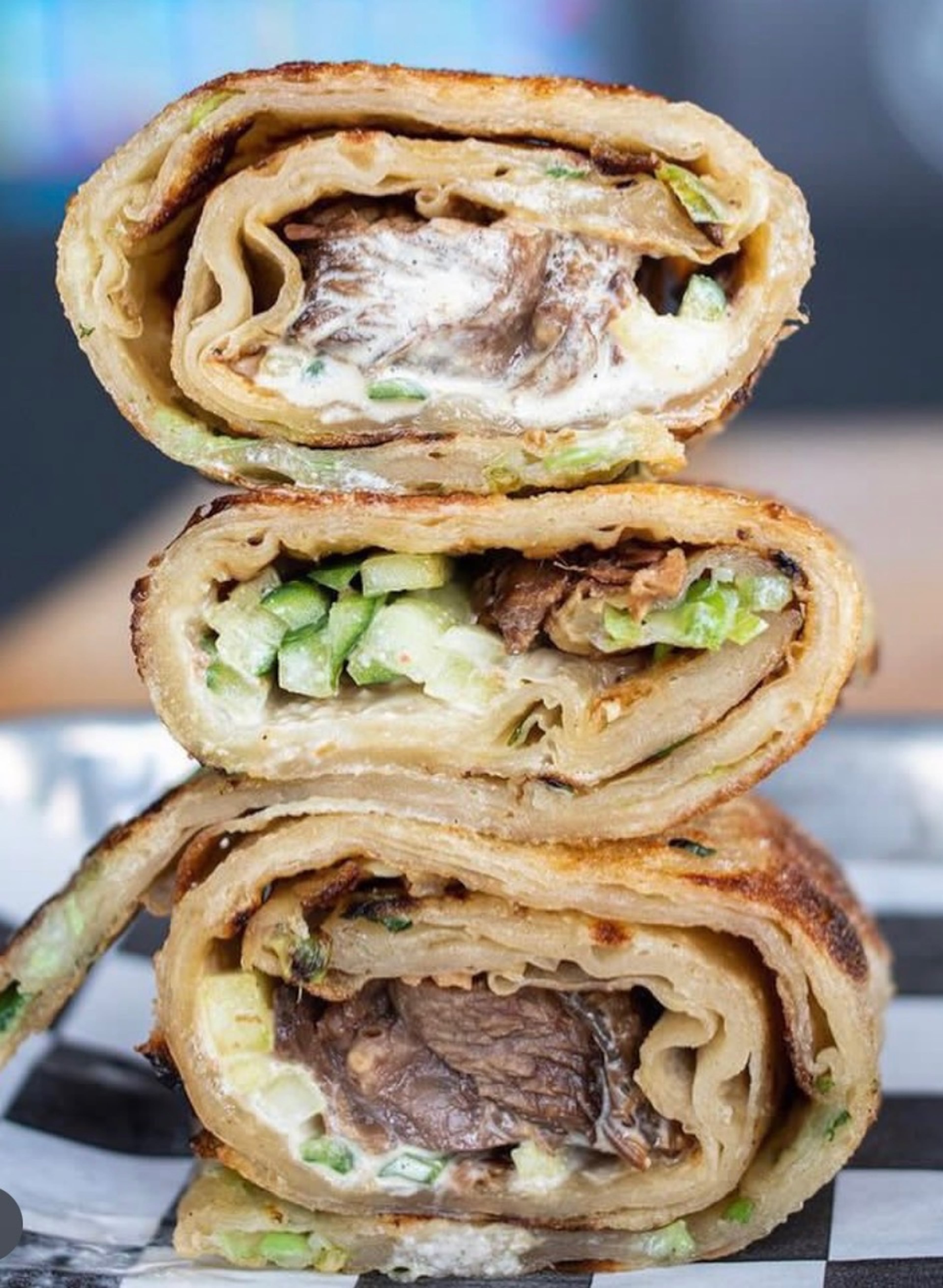 Mighty Hans’ scallion pancake roll. (Courtesy of Cherng-Mao Sun)