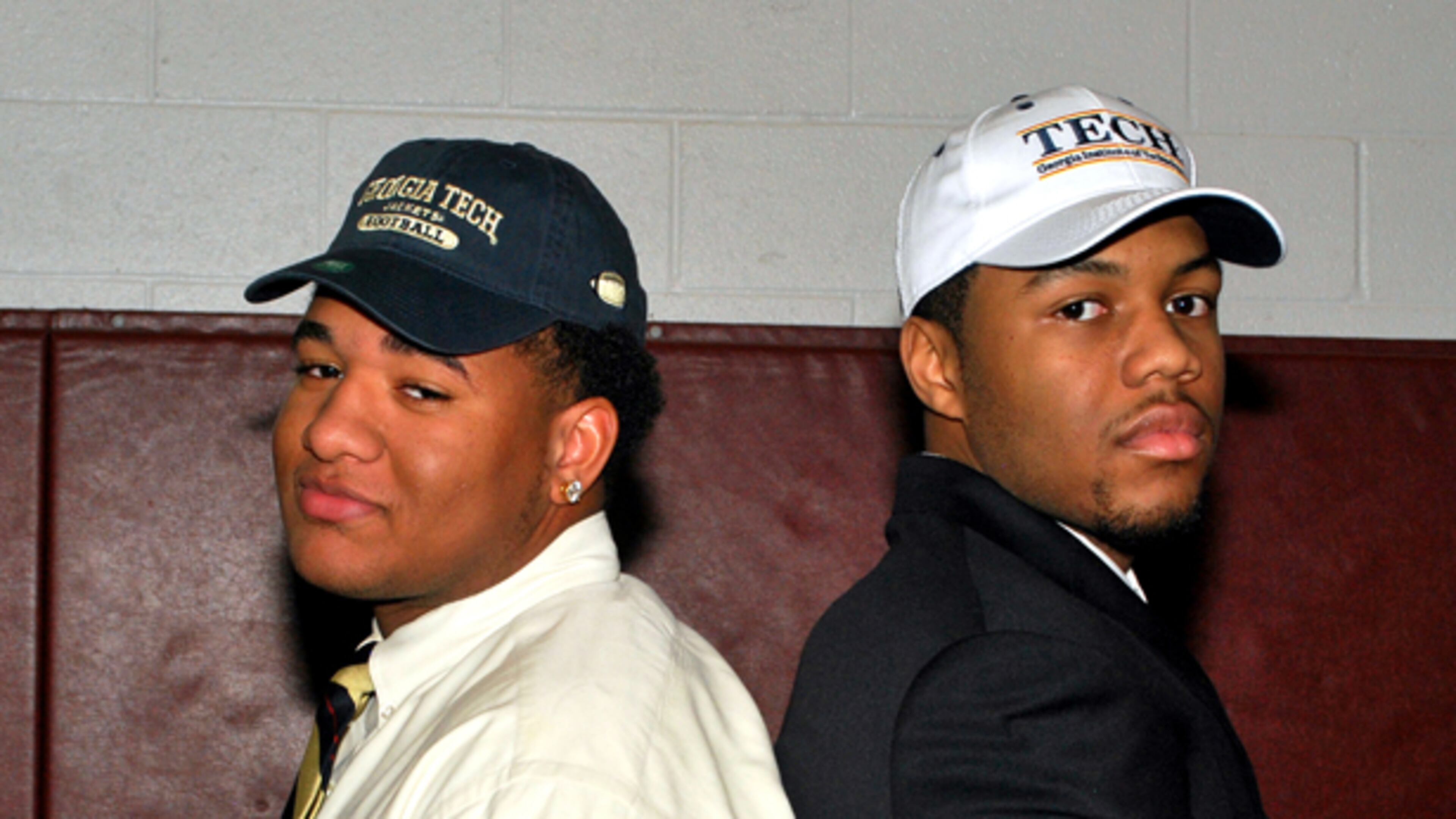 Darius Commissiong (left) and Kevin Robbins of Bishop McNamara in Forestville, Md., signed with Georgia Tech.