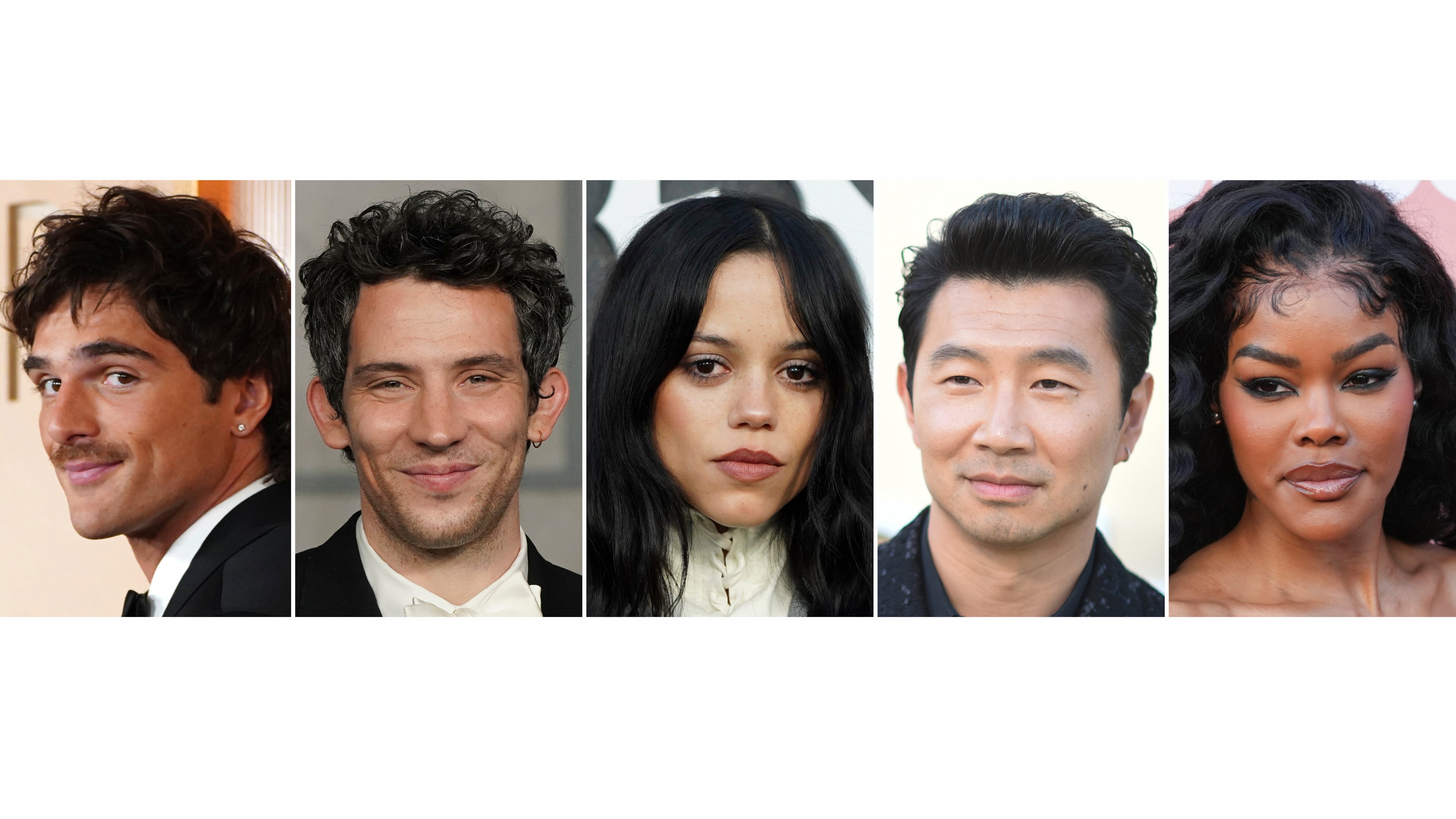 This combination image shows the following people in Los Angeles, from left, Jacob Elordi on March 15, 2026, Josh O'Connor on Nov. 17, 2025, Jenna Ortega on May 22, 2026, Simu Liu on May 9, 2026, and Teyana Taylor on April 29, 2026. (Photos by Jordan Strauss/Richard Shotwell/Chris Pizzello/Invision/AP)