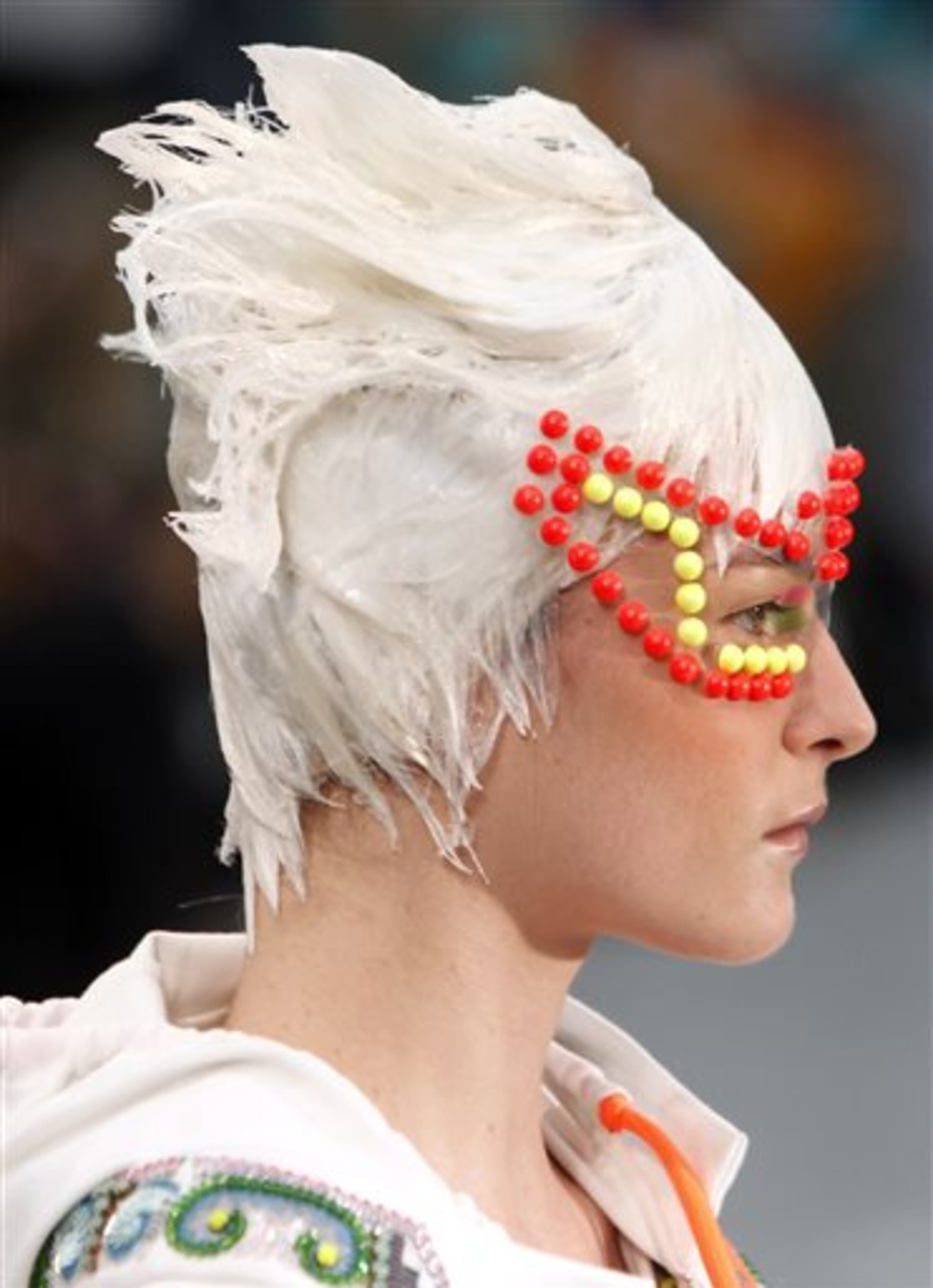 A model wears a creation as part of Indian fashion designer Manish Arora's ready-to-wear Spring-Summer 2014 fashion collection presented in Paris, Thursday, Sept.26, 2013. (AP Photo/Thibault Camus)