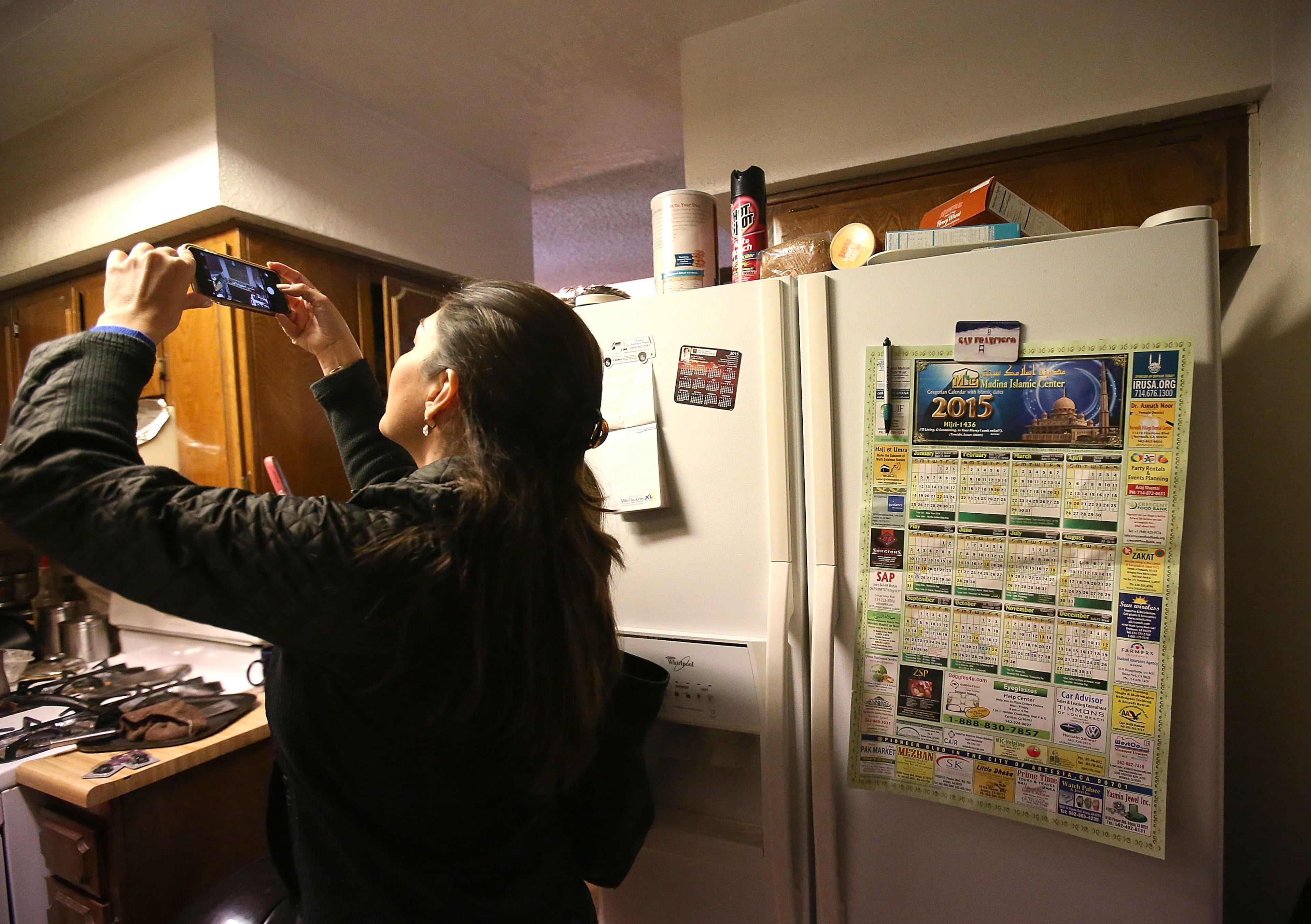 SAN BERNARDINO, CA - DECEMBER 04: Reporters inspect the home of shooting suspect Syed Farook on December 4, 2015 in San Bernardino, California. The San Bernardino community is mourning as police continue to investigate a mass shooting at the Inland Regional Center in San Bernardino that left at least 14 people dead and another 21 injured. (Photo by Justin Sullivan/Getty Images)