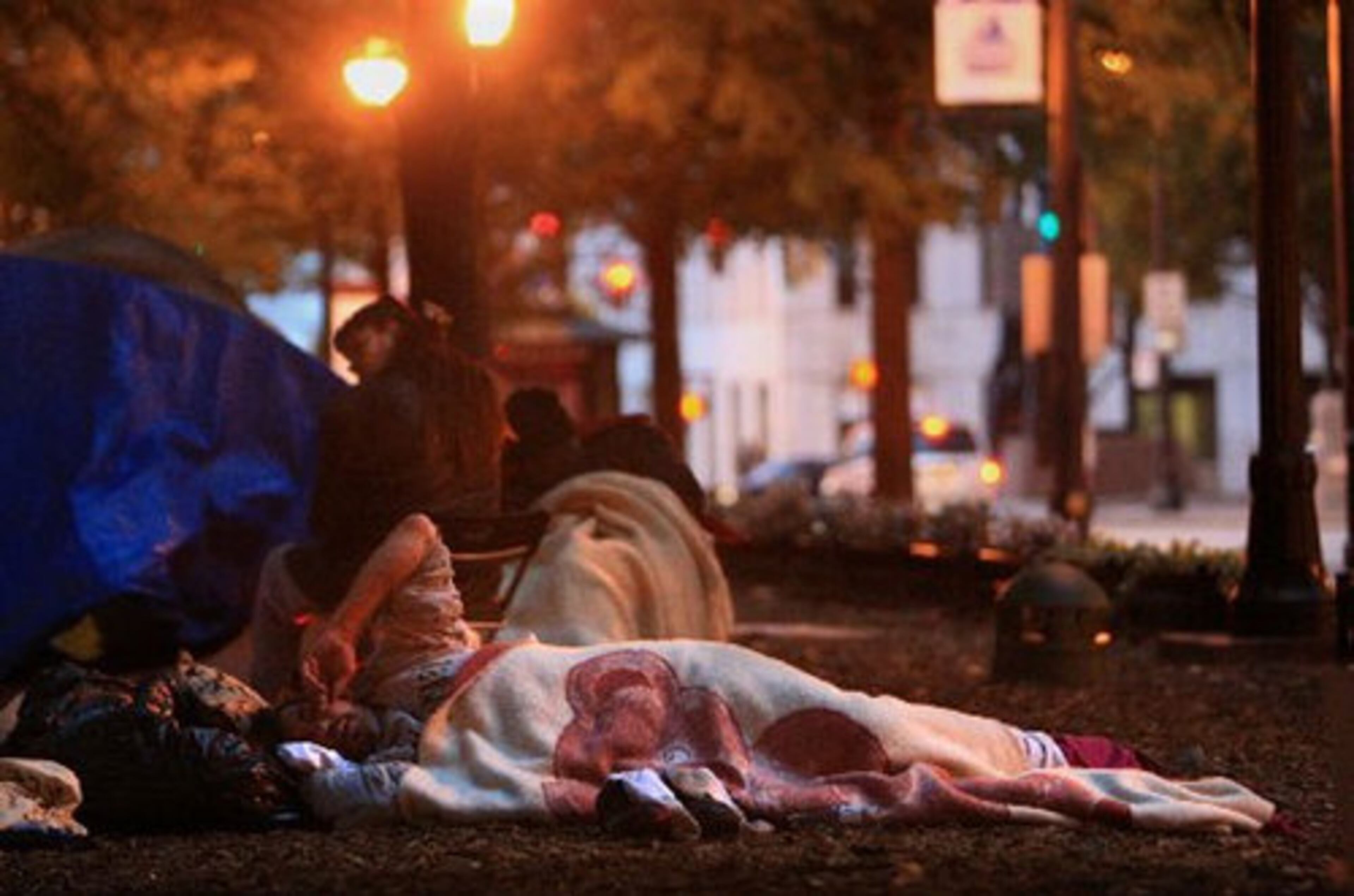 Occupy Atlanta protesters wake up in Woodruff Park on Day 6 of protests.