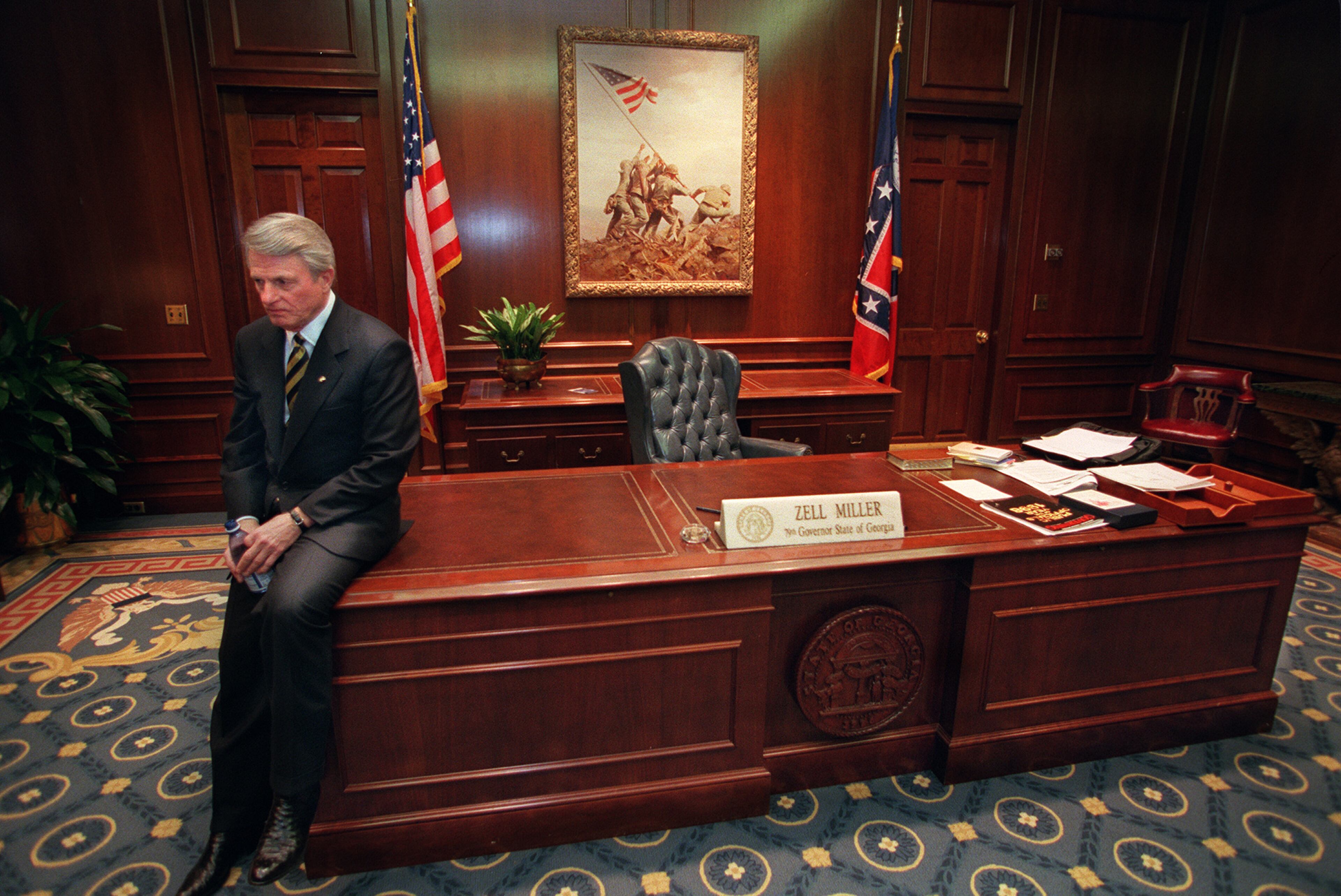 981230. ATLANTA. Gov. Zell Miller in a moment of thought in his office prior to the unvieling of his official portrait on 12/30/98. The office that he inhabited for eight years was void of his belongings. RICH ADDICKS/STAFF