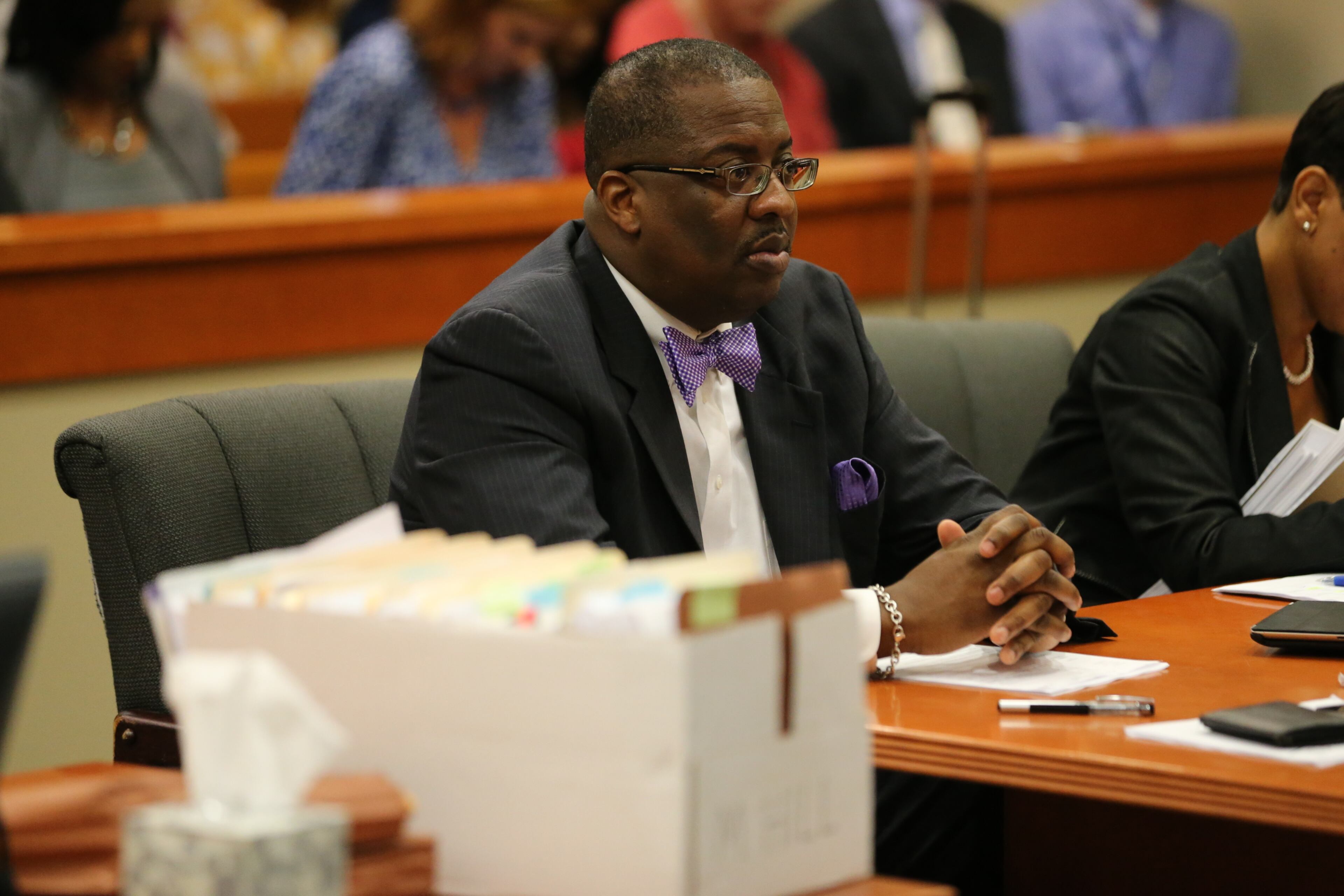 A Superior Court judge sentenced Michael Brandon Hill to serve 20 years in prison and 20 on probation for invading a DeKalb County elementary school with an assault rifle in August 2013. JOHN SPINK / JSPINK@AJC.COM
