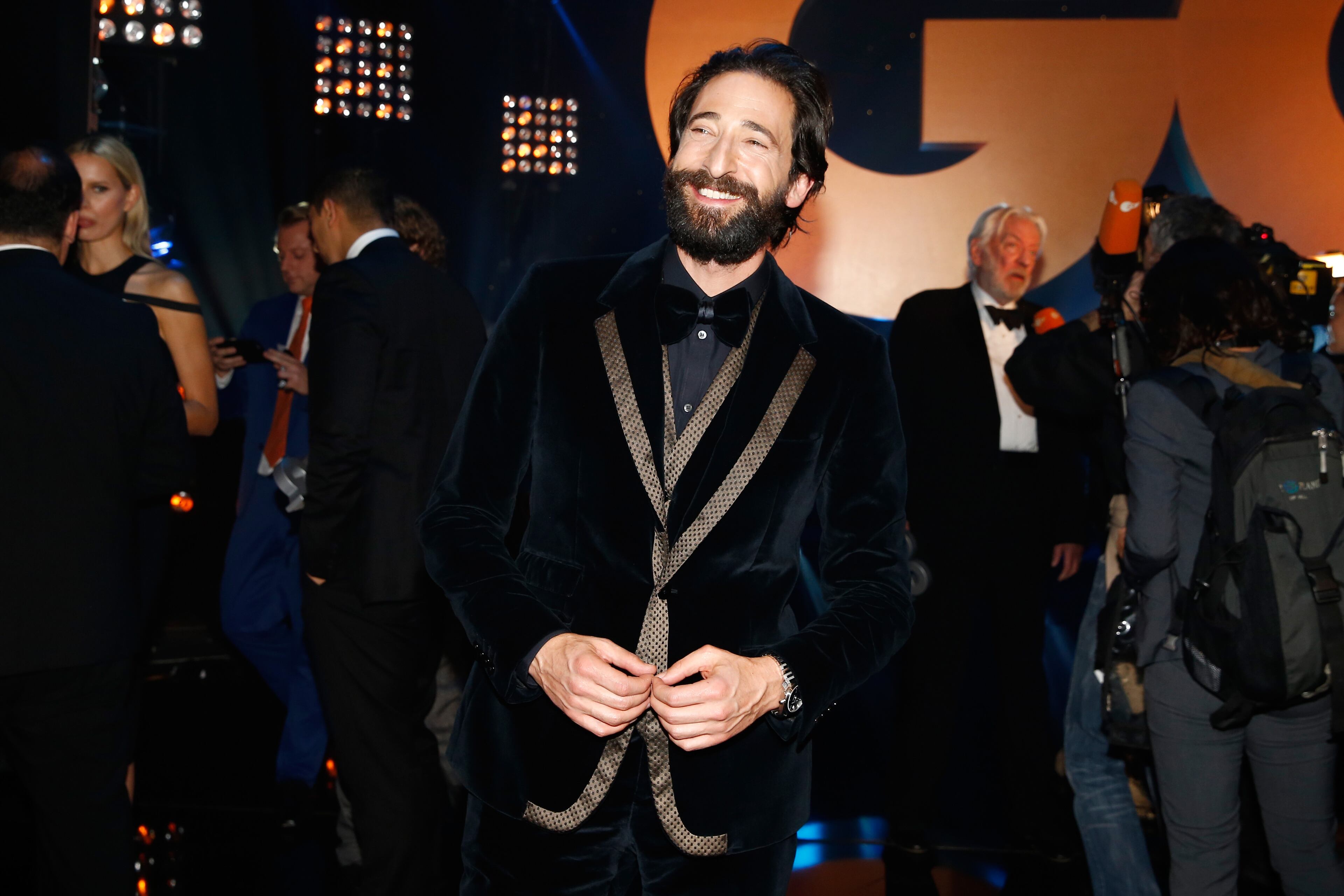BERLIN, GERMANY - NOVEMBER 06: (EDITORS NOTE: NO ONLINE AND MOBILE APP USAGE IN GERMANY, AUSTRIA, SWITZERLAND UNTIL 1 MONTH AFTER CREATION DATE) (EXCLUSIVE ACCESS. PREMIUM RATES APPLY) Adrien Brody is seen on stage at the GQ Men Of The Year Award 2014 at Komische Oper on November 6, 2014 in Berlin, Germany. (Photo by Andreas Rentz/Getty Images for GQ)
