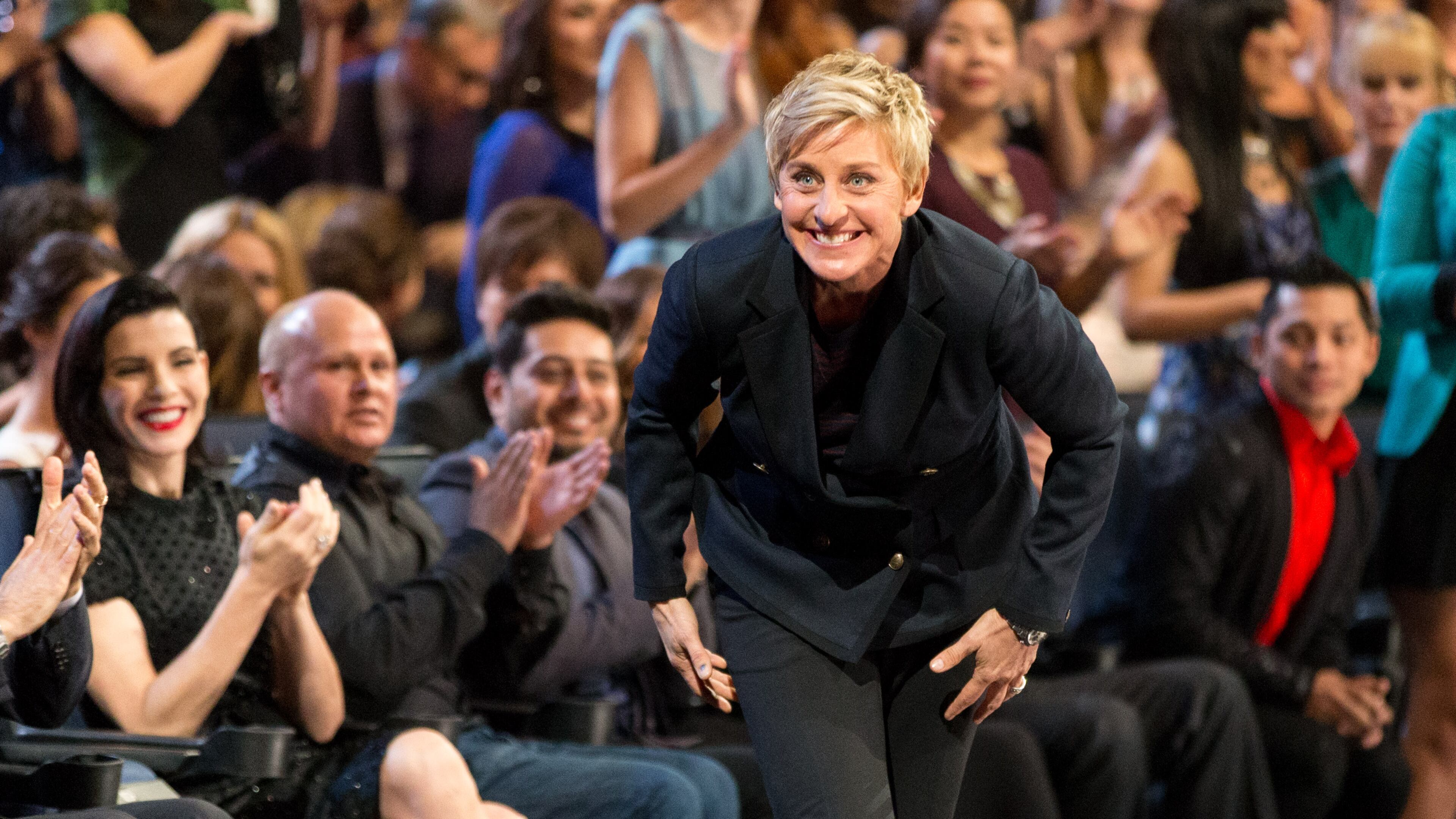 (Photo Christopher Polk/Getty Images) Ellen DeGeneres hosts the Oscars this Sunday on ABC for the second time. CREDIT: Getty Images