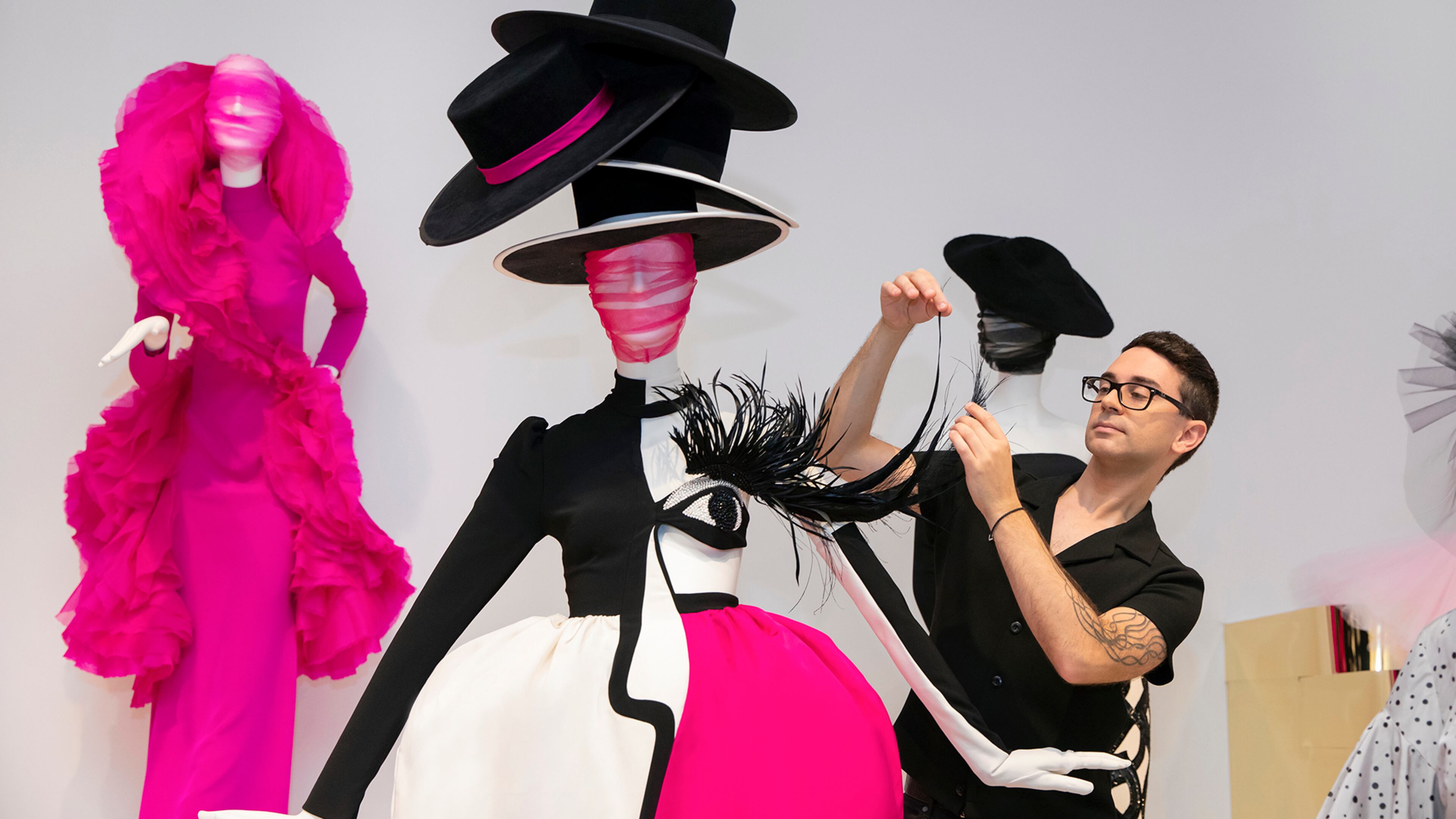 worn by Janelle Monae for 2019 Met Gala /Photo caption:
Designer Christian Siriano working on one of his creations worn by Janelle Monae at the 2019 Met Gala.
Courtesy of SCAD Atlanta