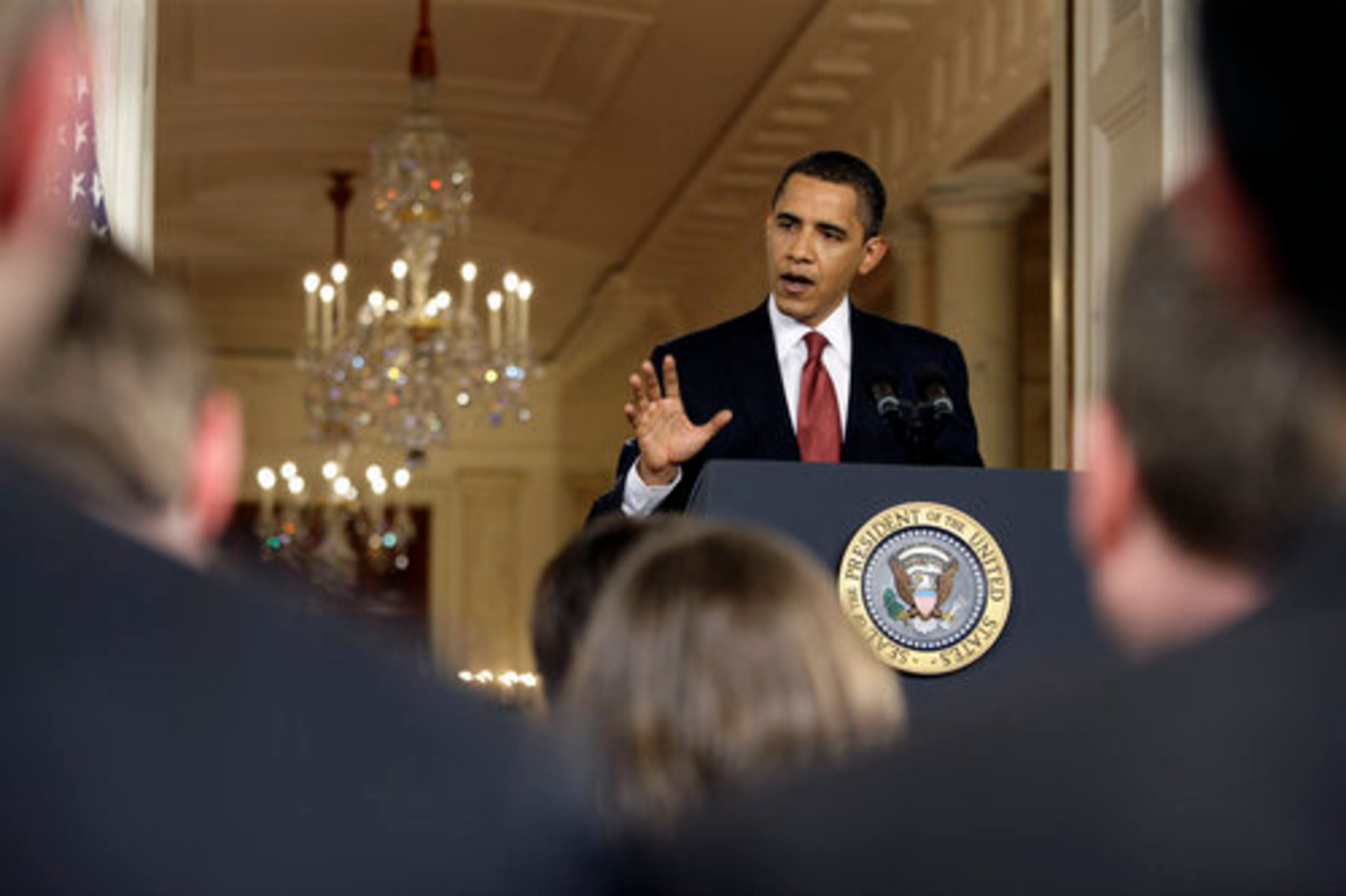 The president said full-fledged economic recovery is months away. "It will take patience," he said.