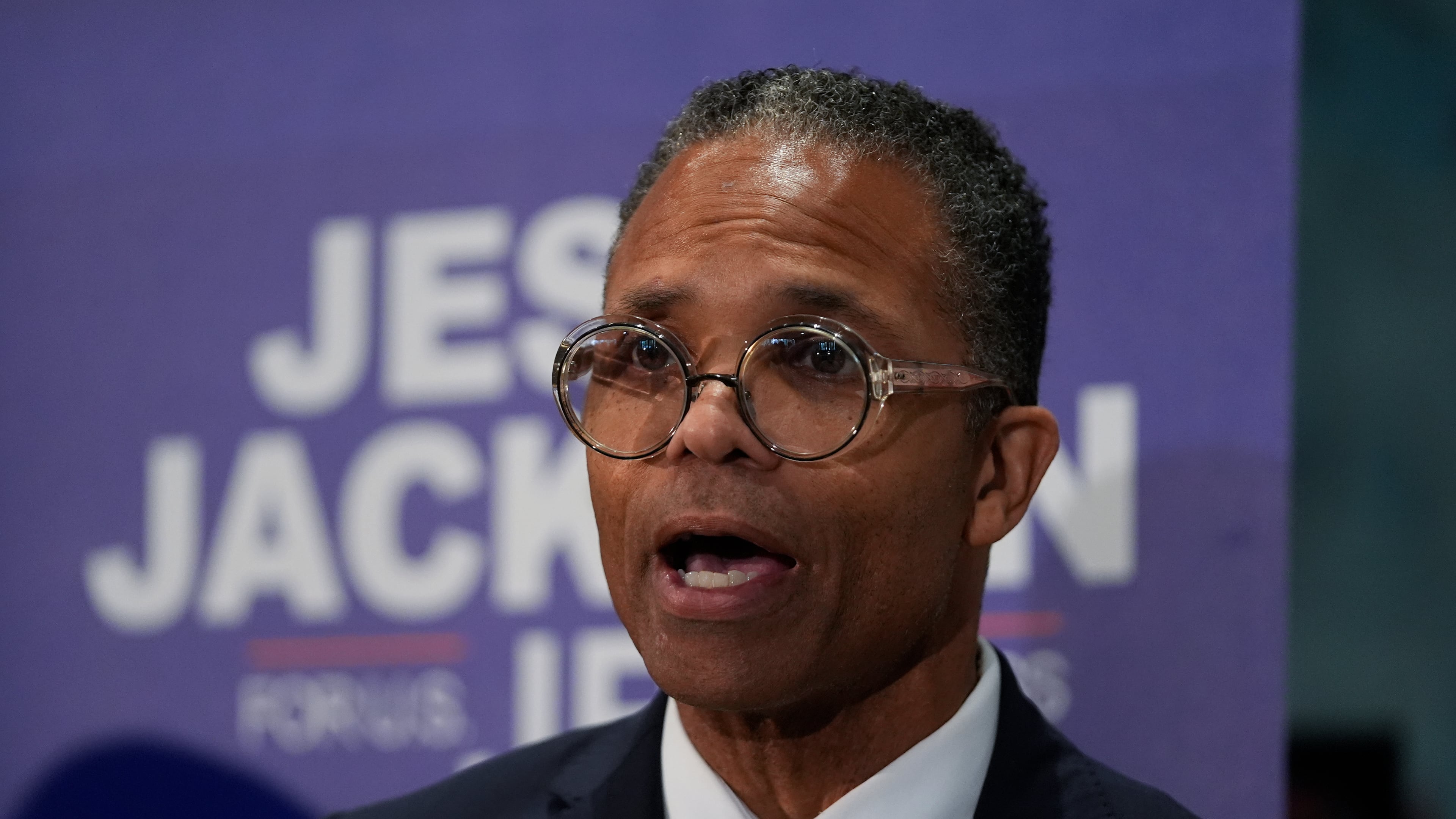 Former Illinois Rep. Jesse Jackson Jr. speaks during an event where he was endorsed by the Southland Minister Alliance as a candidate for his old congressional seat after more than a decade out of office, Oct. 15, 2025, at Victory Christian International Ministries in Park Forest, Ill. (AP Photo/Erin Hooley)