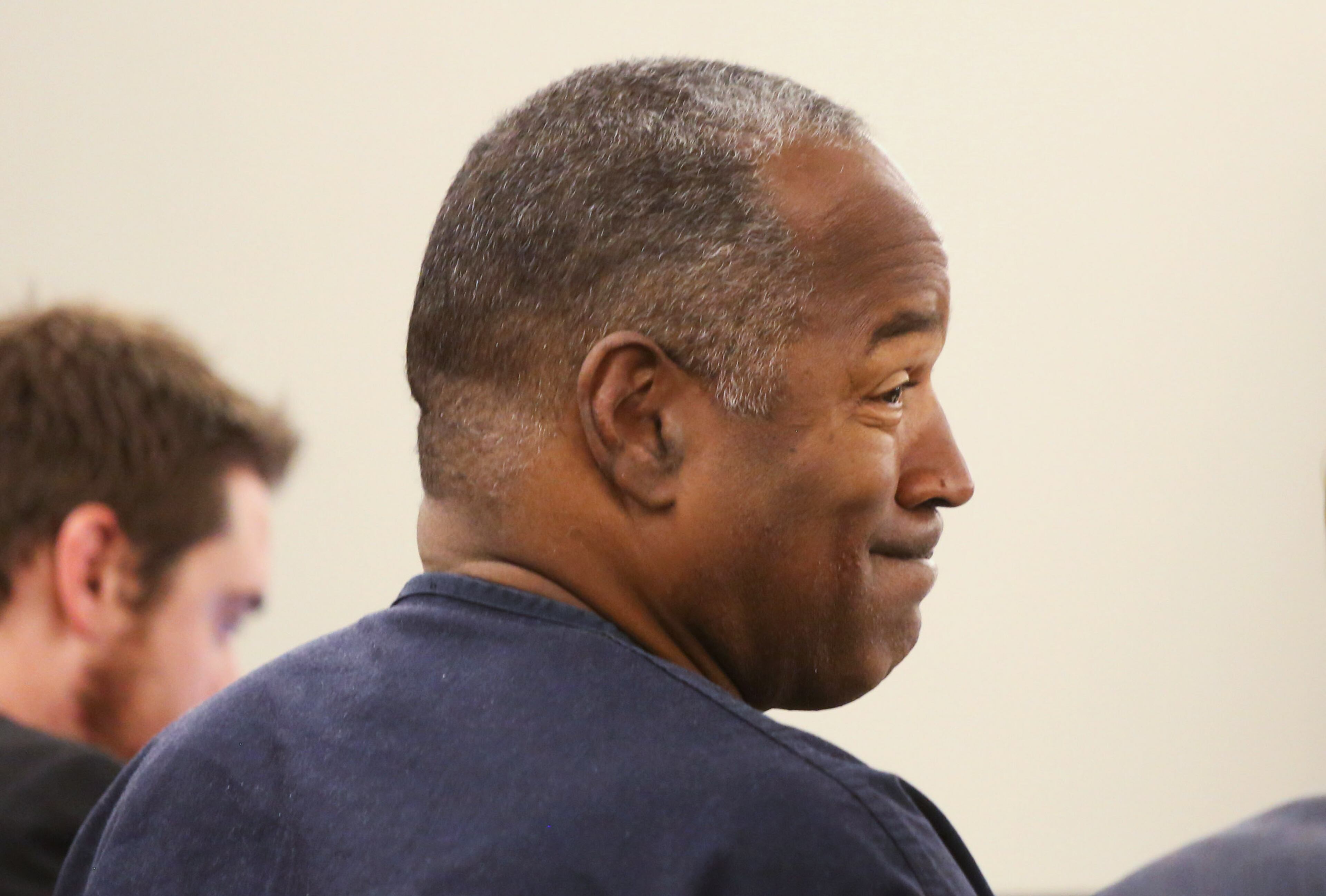 LAS VEGAS, NV - MAY 13: O.J. Simpson appears for his evidentiary hearing in Clark County District Court May 13, 2013 in Las Vegas, Nevada. Simpson, who is currently serving a nine to 33-year sentence in state prison as a result of his October 2008 conviction for armed robbery and kidnapping charges, is using a writ of habeas corpus, to seek a new trial, claiming he had such bad representation that his conviction should be reversed. (Photo by Jeff Scheid-Pool/Getty Images)