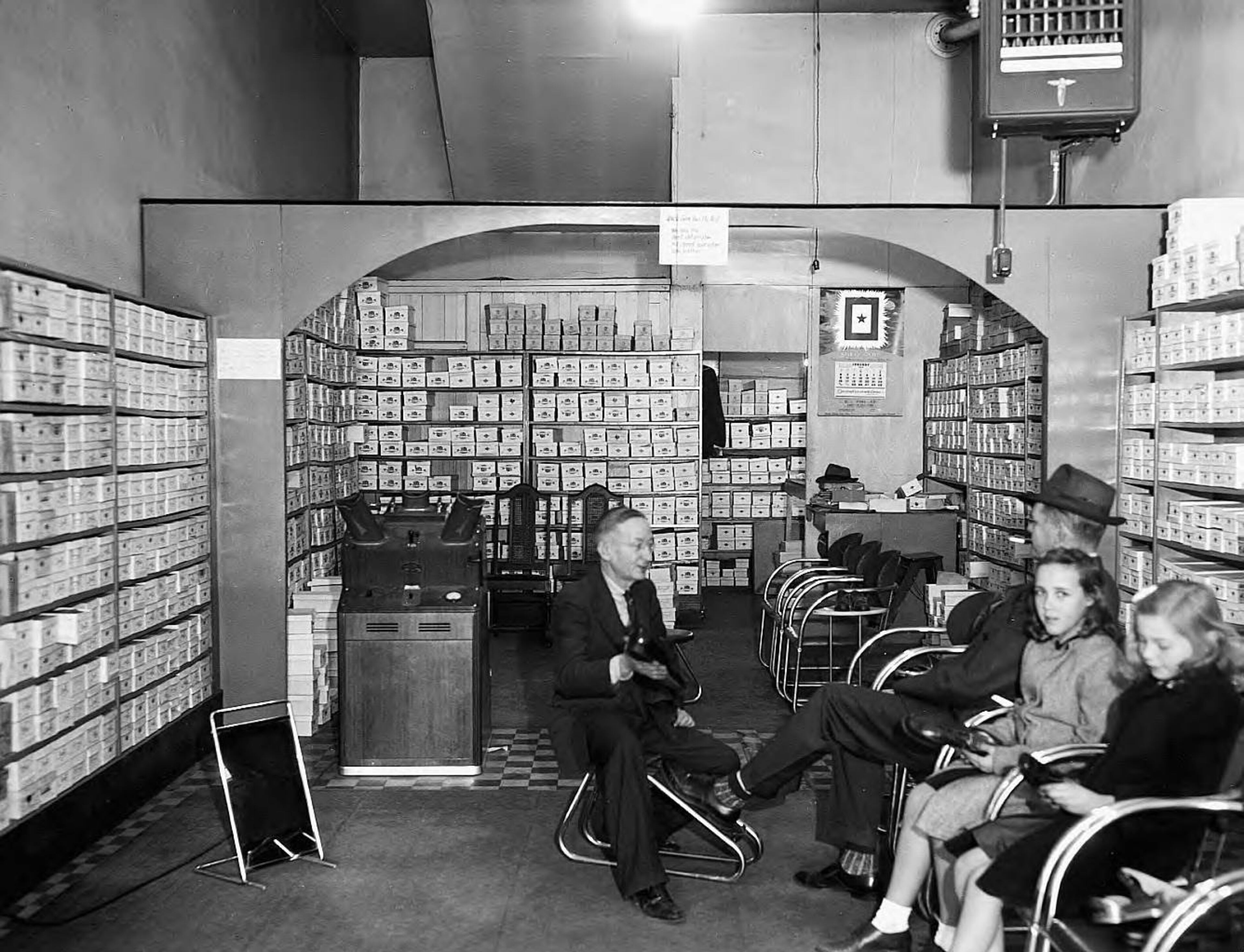 The interior of an unidentified shoe store in Atlanta in 1944. LBGPF8-005d, Lane Brothers Commercial Photographers Photographic Collection, 1920-1976. Photographic Collection, Special Collections and Archives, Georgia State University Library.