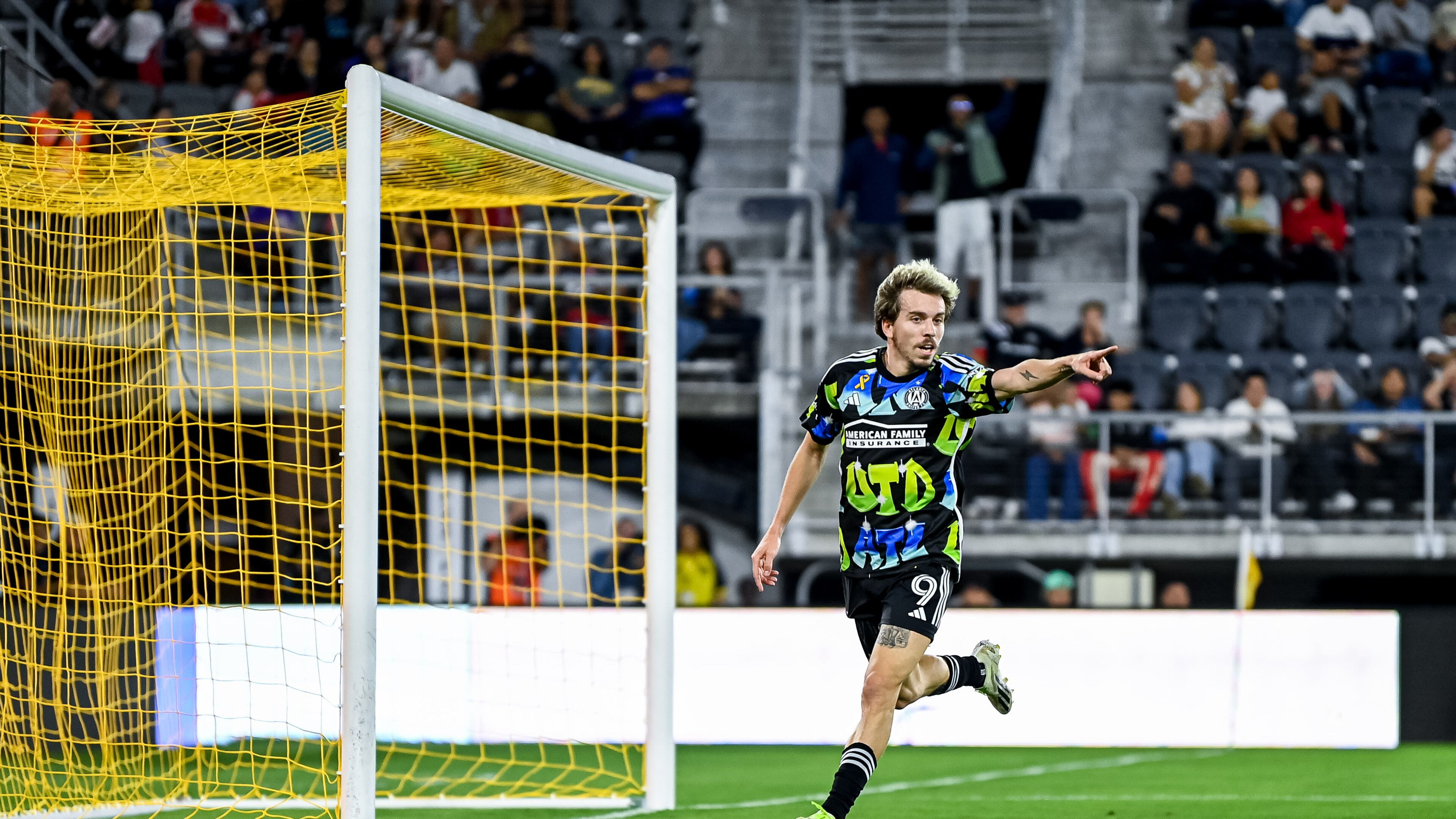 Atlanta United forward Saba Lobjanidze scores a goal during the match against D.C. United at Audi Field in Washington, on Wednesday September 20, 2023. (Photo by Mitch Martin/Atlanta United)