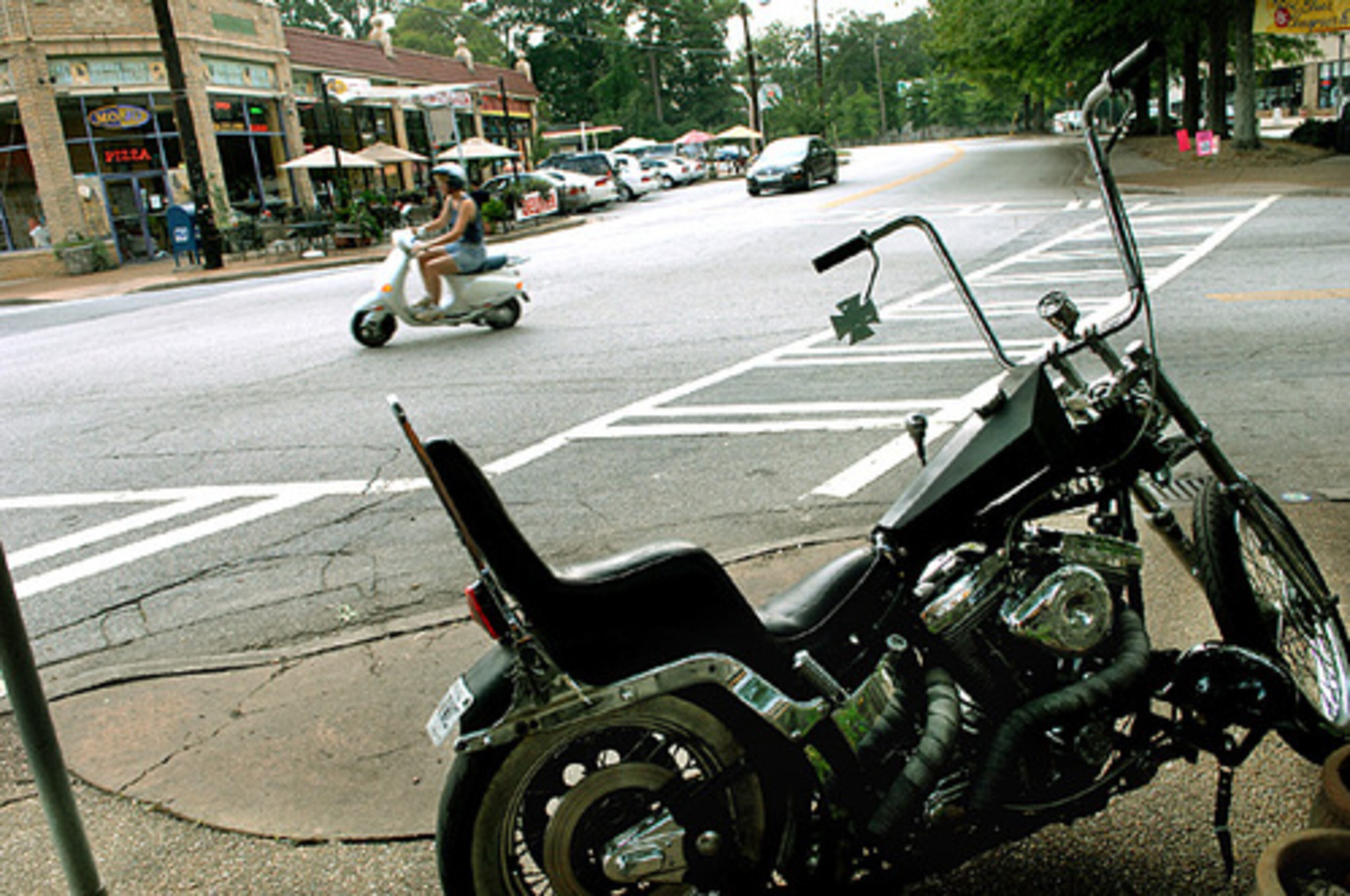 One the main intersections in the district. The neighborhood declined in the 1960s and '70s along with much of intown Atlanta before experiencing a renaissance in recent years.