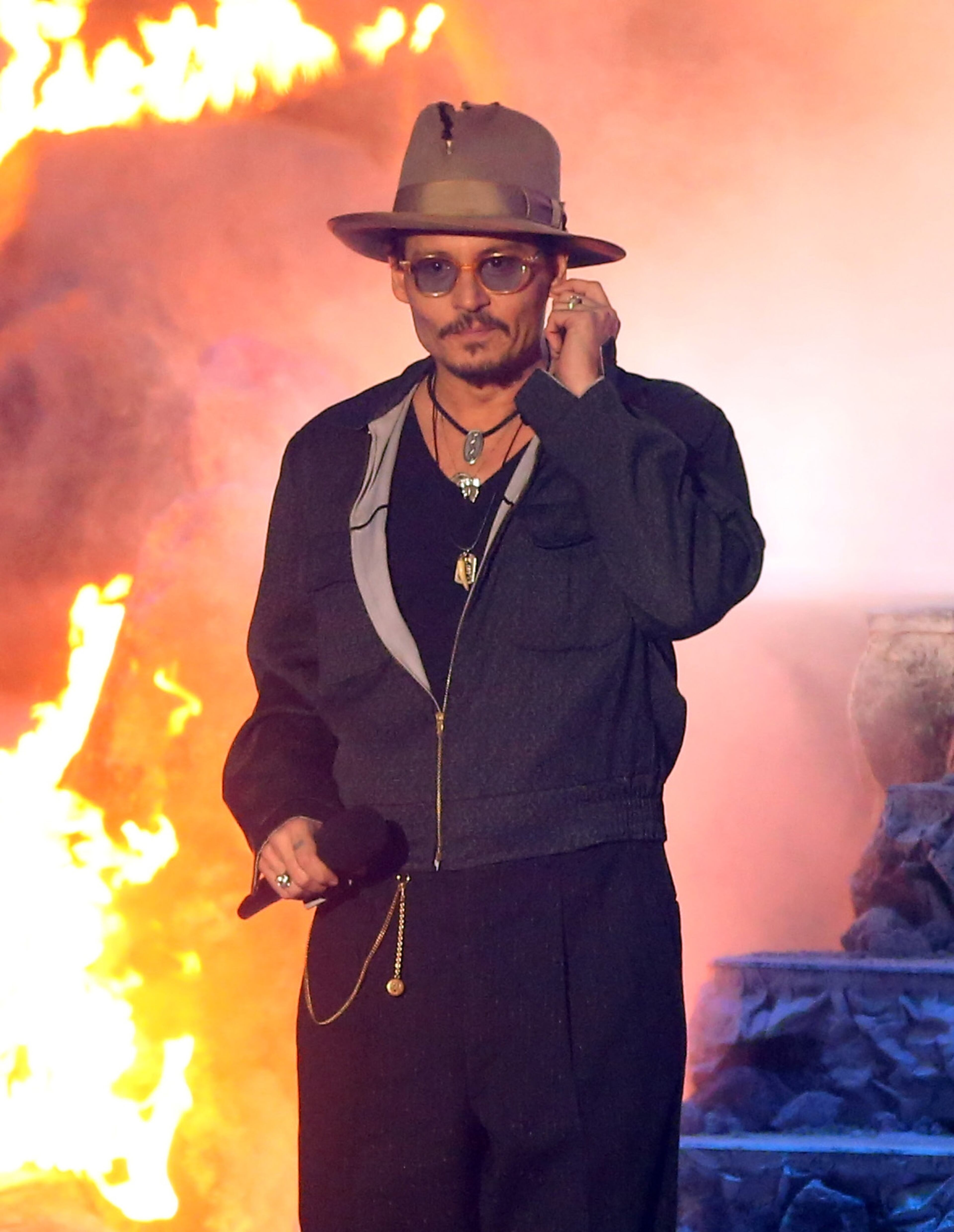 LOS ANGELES, CA - APRIL 13: Actor Johnny Depp speaks onstage at the 2014 MTV Movie Awards at Nokia Theatre L.A. Live on April 13, 2014 in Los Angeles, California. (Photo by Frederick M. Brown/Getty Images)