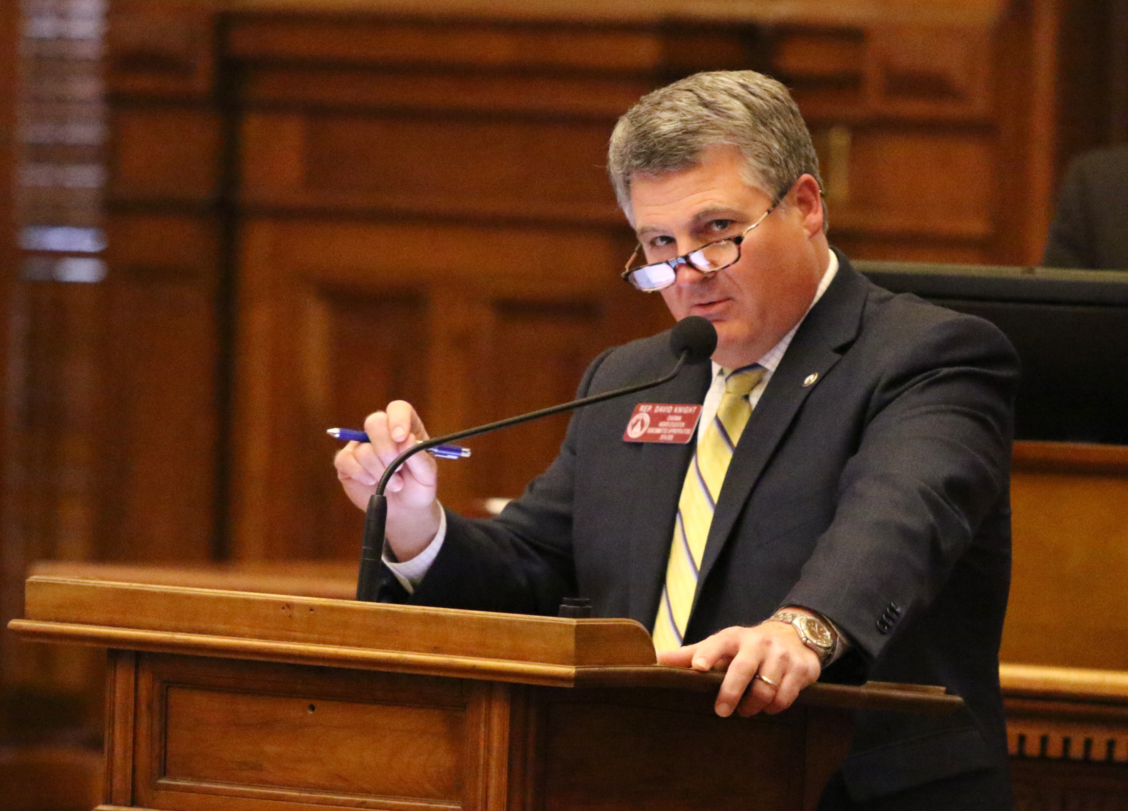 3/7/19 - Atlanta - David Knight, representative of district 130, presents HB 405 at the Georgia State Capitol in Atlanta, Georgia on Thursday, March 7, 2019. HB 405 passed. EMILY HANEY / emily.haney@ajc.com