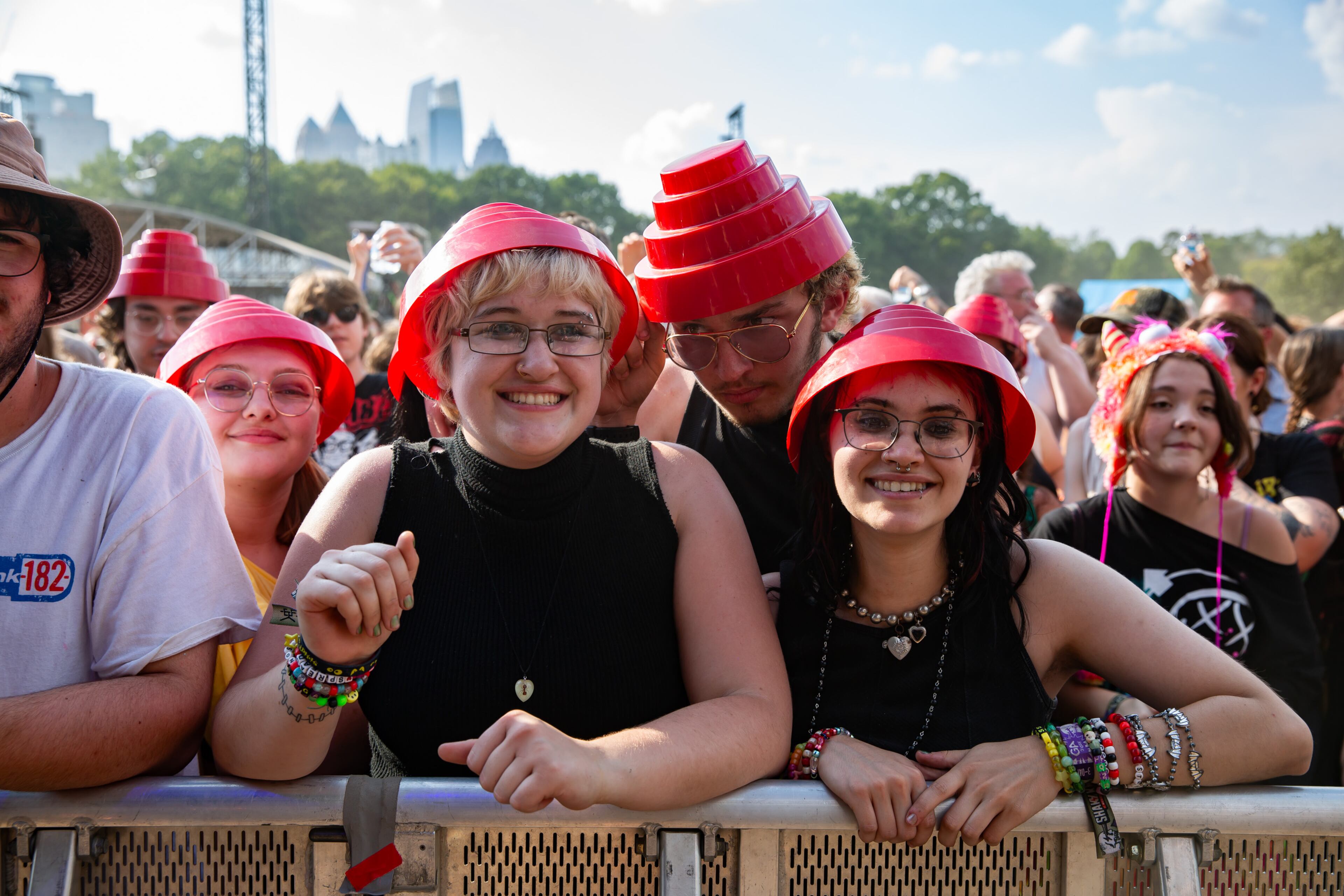 Atlanta, Ga. — New wave legends Devo took the Peachtree Stage and played classics like "Whip It" for adoring fans on Sunday, Sept. 21, 2025, at Piedmont Park. (RYAN FLEISHER FOR THE ATLANTA JOURNAL-CONSTITUTION)