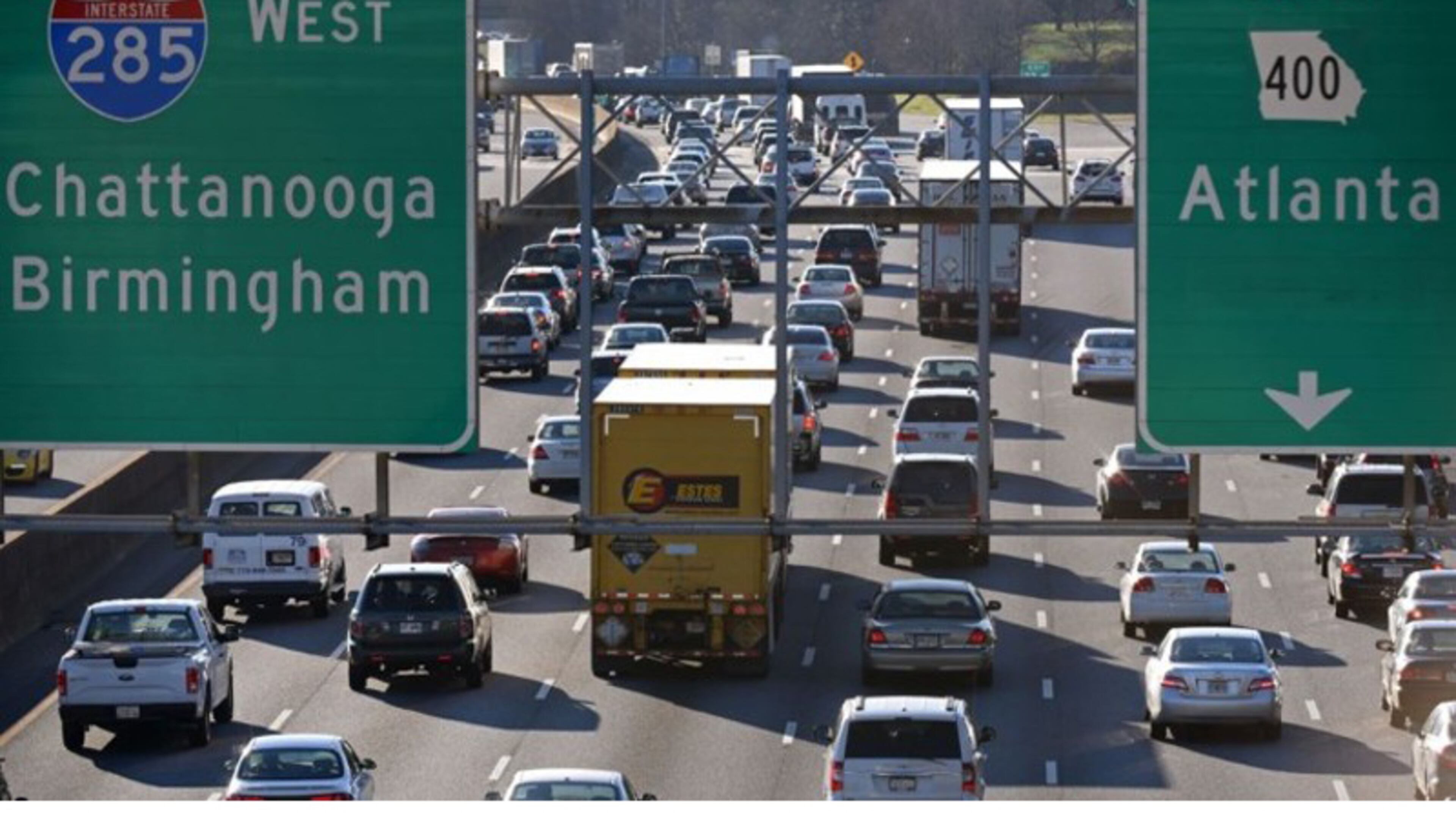 Multiple overnight lane closures along I-285 are planned as part of the reconstruction of its interchange with Ga. 400 in the Perimeter area of North Fulton and DeKalb counties. AJC FILE