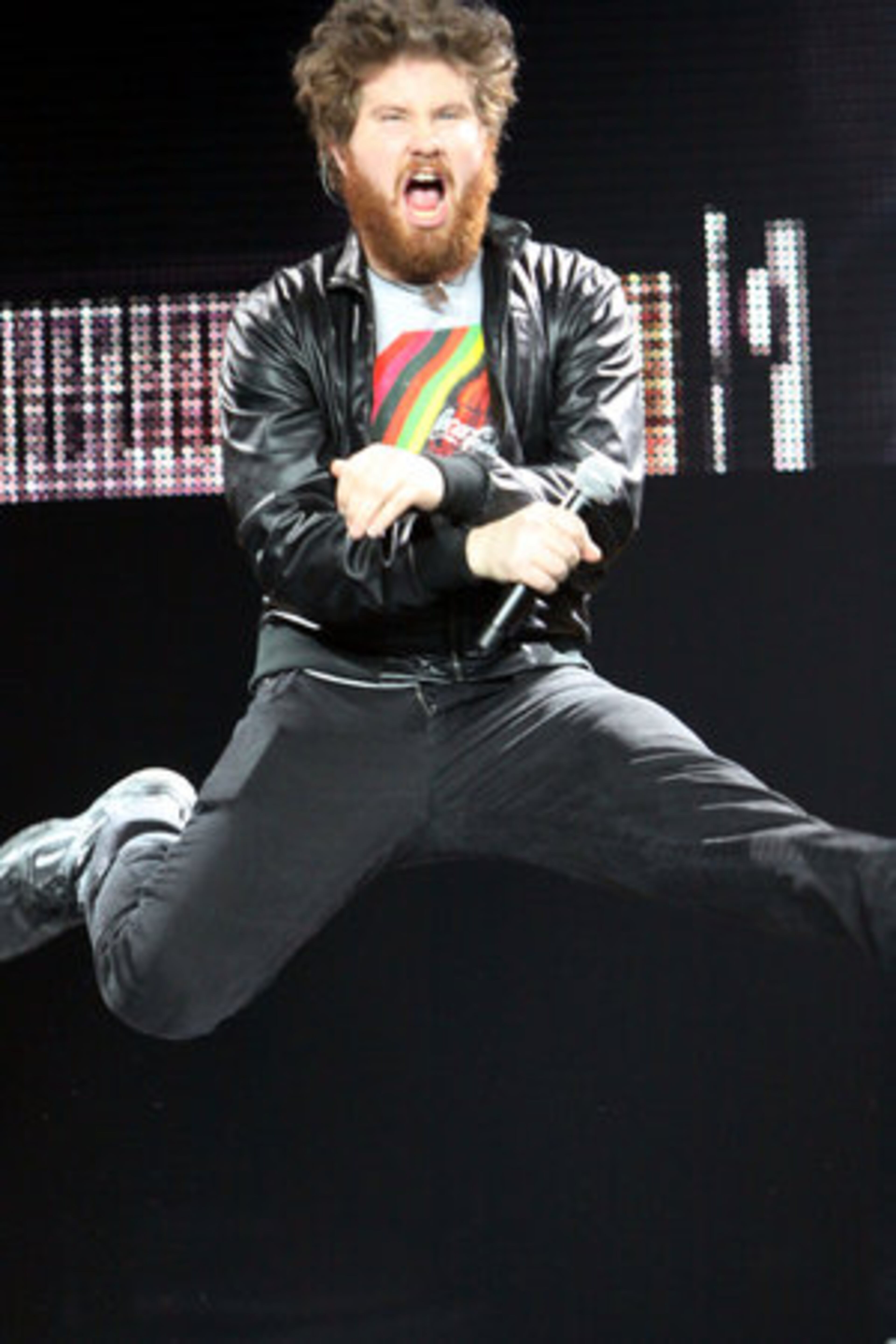 IS CASEY ABRAMS LEVITATING? Casey Abrams, along with other Season 10 'American Idol' contestants performed Tuesday, July 26, 2011, at the sold-out Gwinnett Arena.