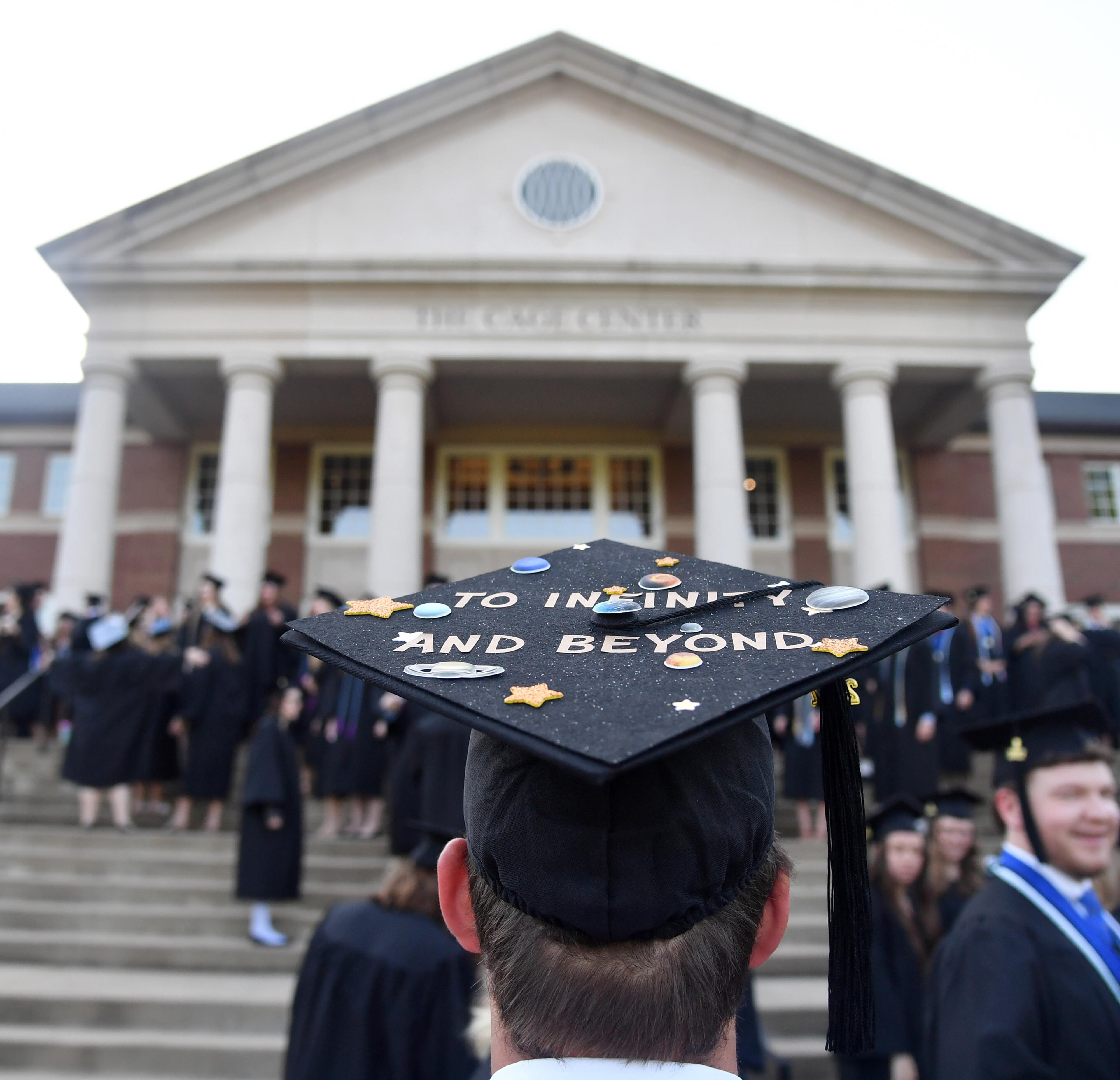 May 6, 2017 Rome, GA: Berry College Spring Commencement Saturday May 6, 2017. Berry's largest class in history,536 students, received their degrees in ceremonies Friday and Saturday. The featured speaker was Berry alum and highly decorated Rear Adm. Vincent L. Griffith.
Nationally recognized for both quality and value, Berry is an independent, coeducational college of approximately 2,100 students that offers undergraduate degree programs in the sciences, humanities, arts and social sciences, as well as undergraduate and masterâs level opportunities in business and teacher education.
Photo by Brant Sanderlin/Berry College