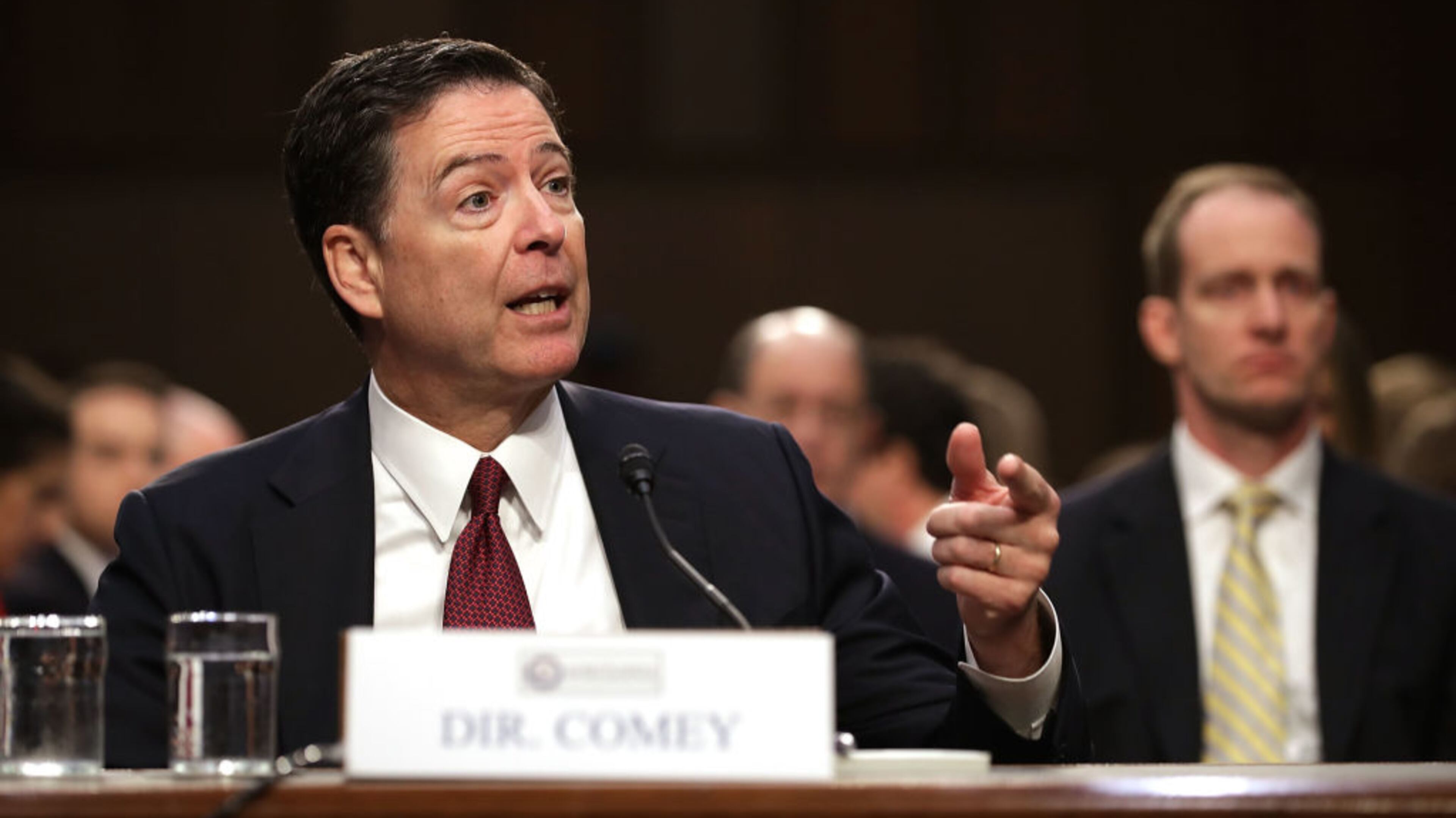 Former FBI Director James Comey testifies before the Senate Intelligence Committee in the Hart Senate Office Building on Capitol Hill June 8, 2017 in Washington, DC. Comey said that President Donald Trump pressured him to drop the FBI's investigation into former National Security Advisor Michael Flynn and demanded Comey's loyalty during the one-on-one meetings he had with president. (Photo by Chip Somodevilla/Getty Images)