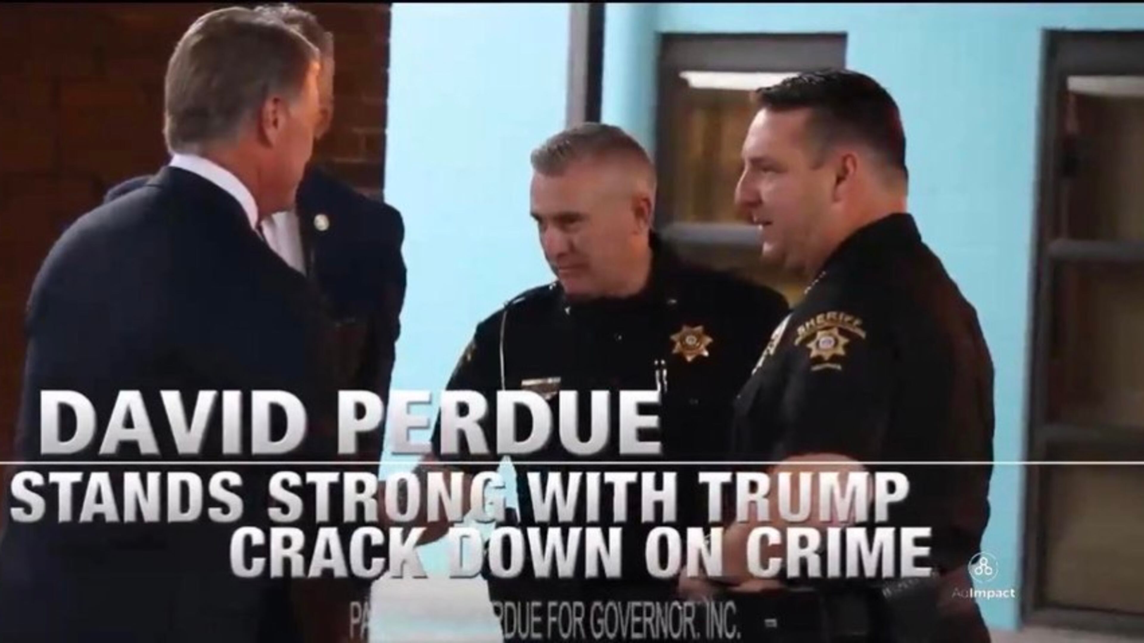 Republican David Perdue swapped out an image of a disgraced sheriff’s deputy in his latest TV ad. The spot flashed an image of Perdue shaking the hand of Grady Sanford, a former Forsyth County chief deputy who was charged in November 2020 with multiple counts related to child pornography. The charges are still pending.