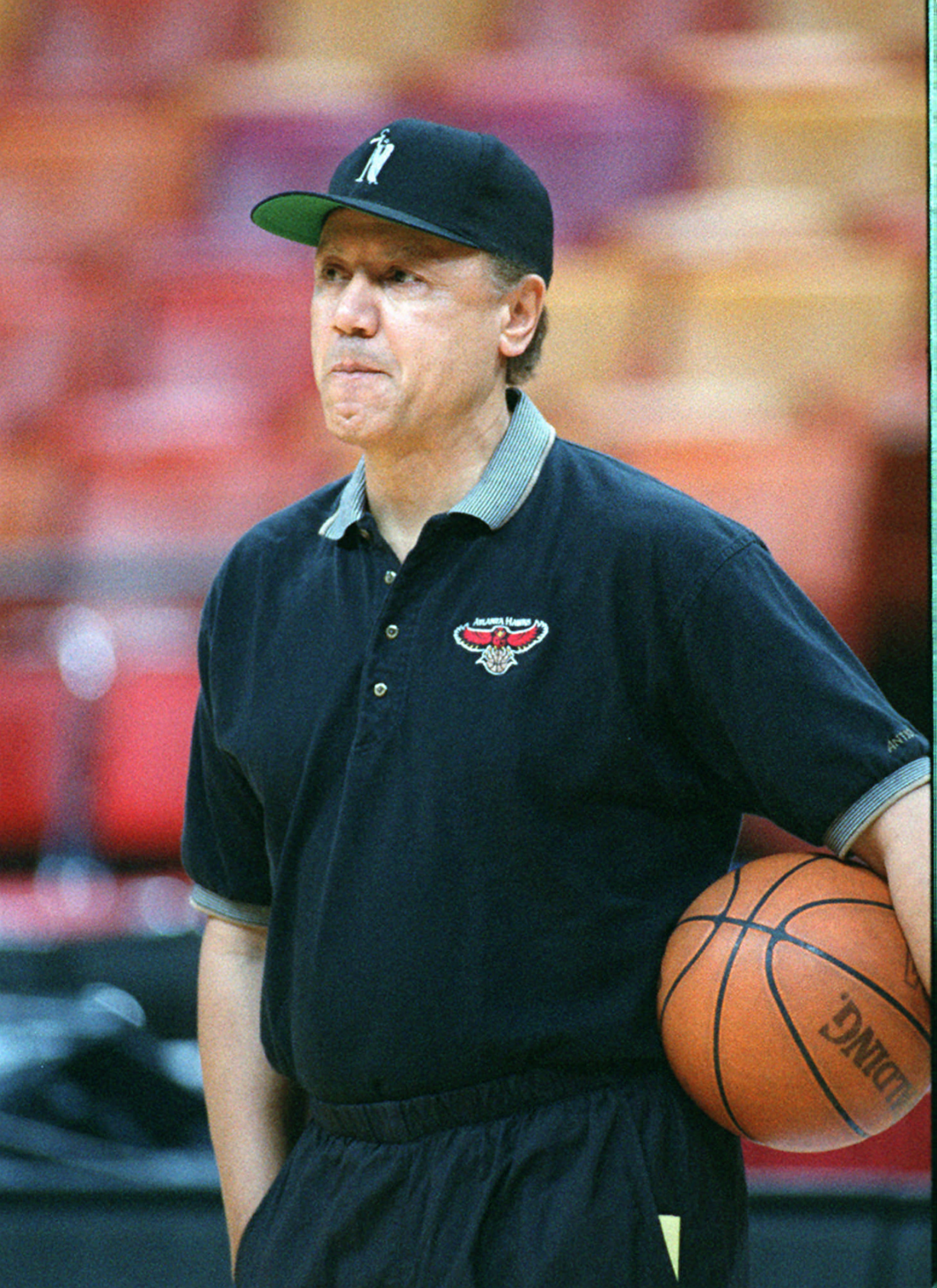 Hawks coach Lenny Wilkens leads the team in practice in 1997 at the Omni. W.A. BRIDGES JR. / AJC