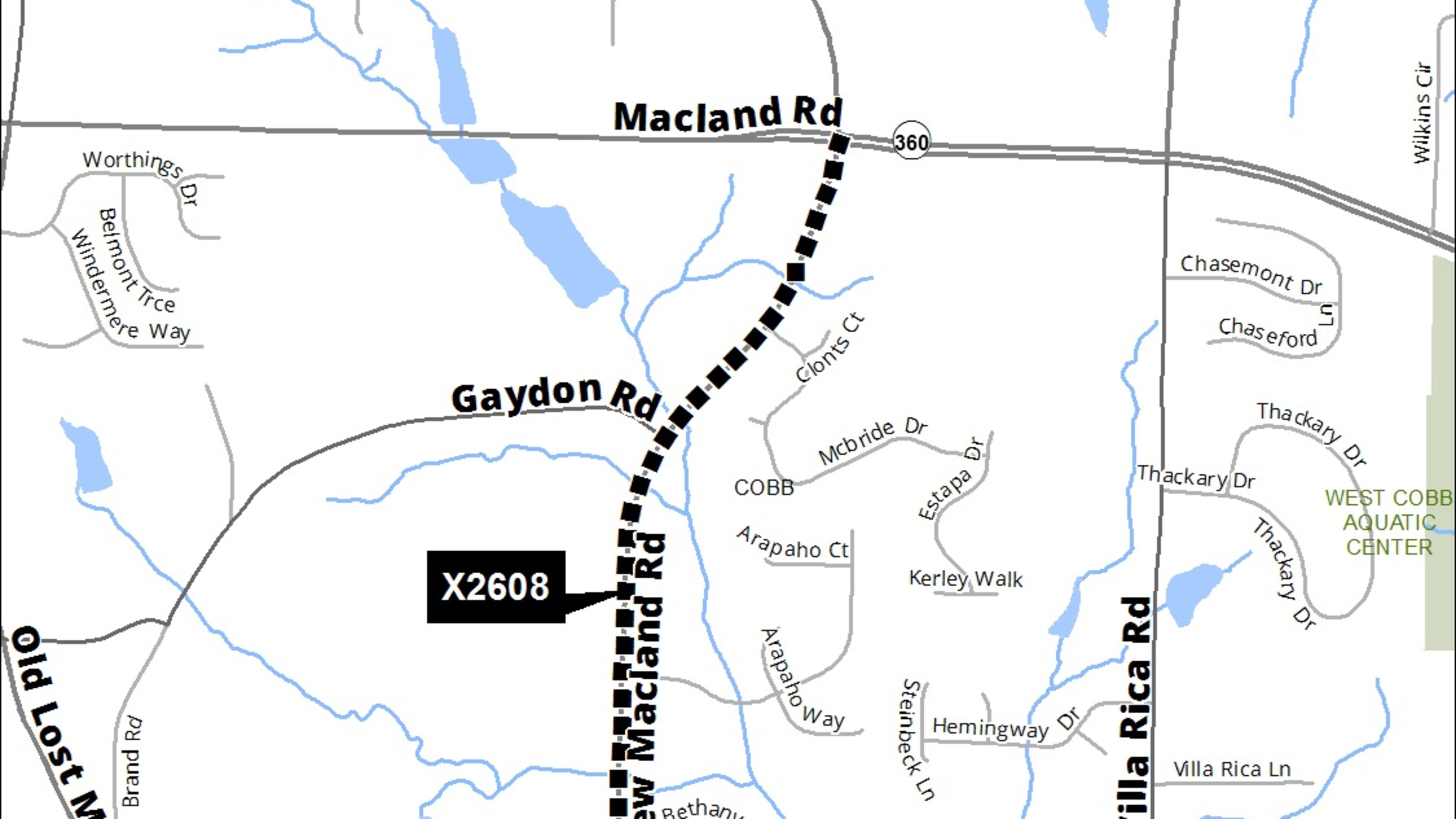 Residents are invited to learn about the New Macland Road improvements project. Courtesy of Cobb County