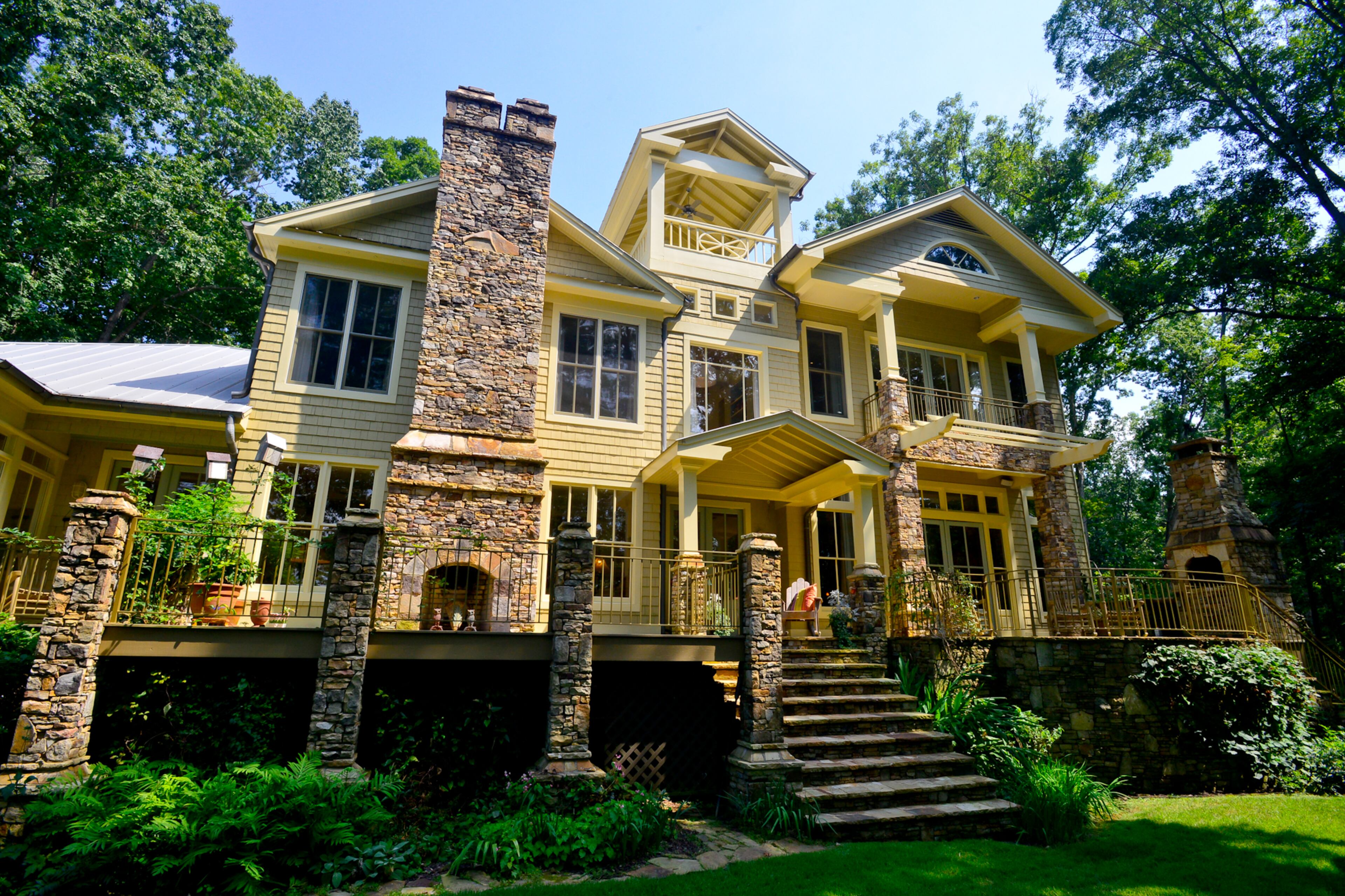 Homeowner Janace Harding designed and completed the home in phases, first pitching a tent on the property — now called Foxtail Cove Estate — to get the lay of the land. She wanted to visualize where the home should be positioned for maximum lake views. -- Lori Johnston