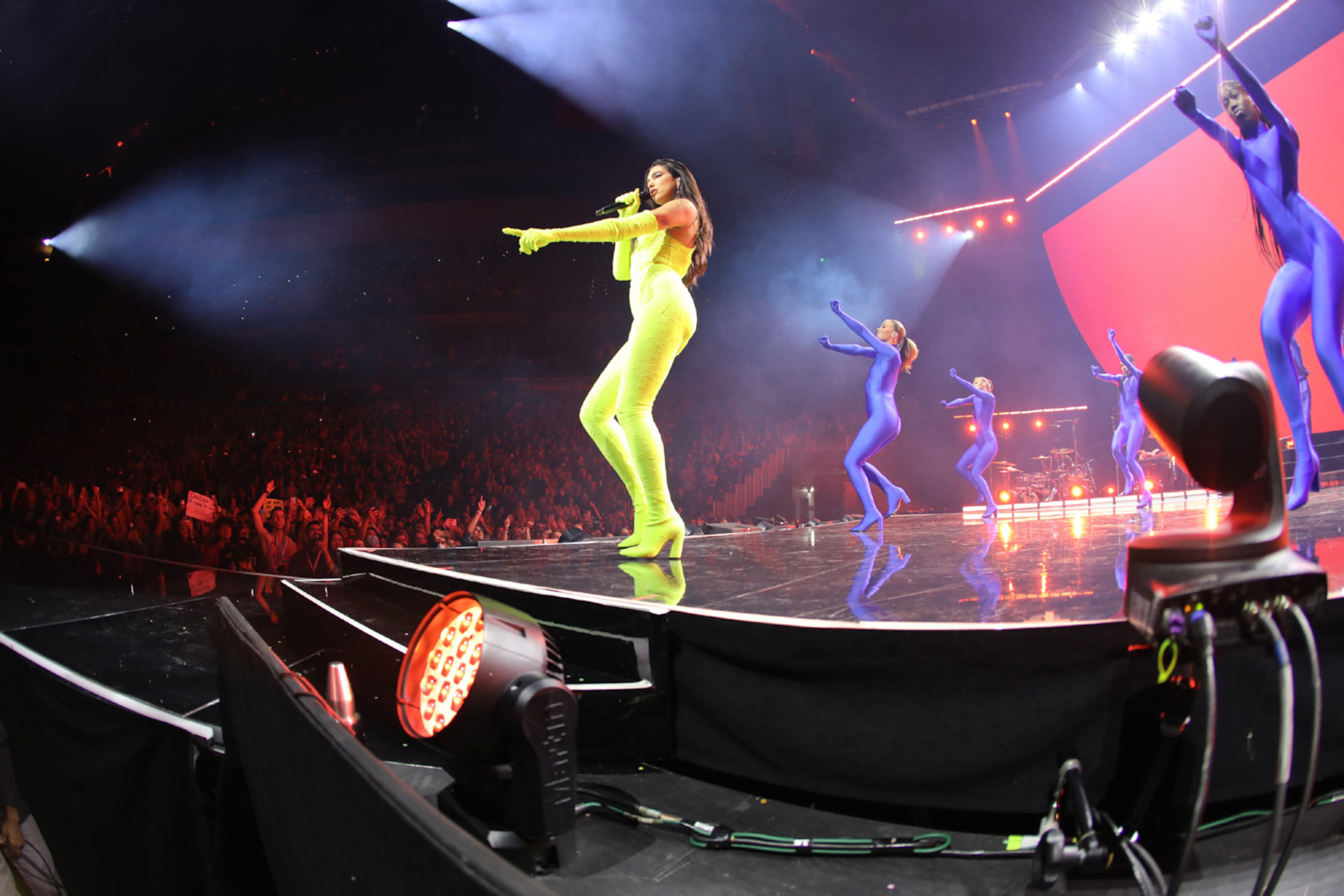 British pop queen Dua Lipa rocked sold-out State Farm Arena in Atlanta on Saturday, February 12, 2022. The Future Nostalgia tour stop featured Caroline Polachek and Lolo Zouai opening. (Photo: Robb Cohen for The Atlanta Journal-Constitution)