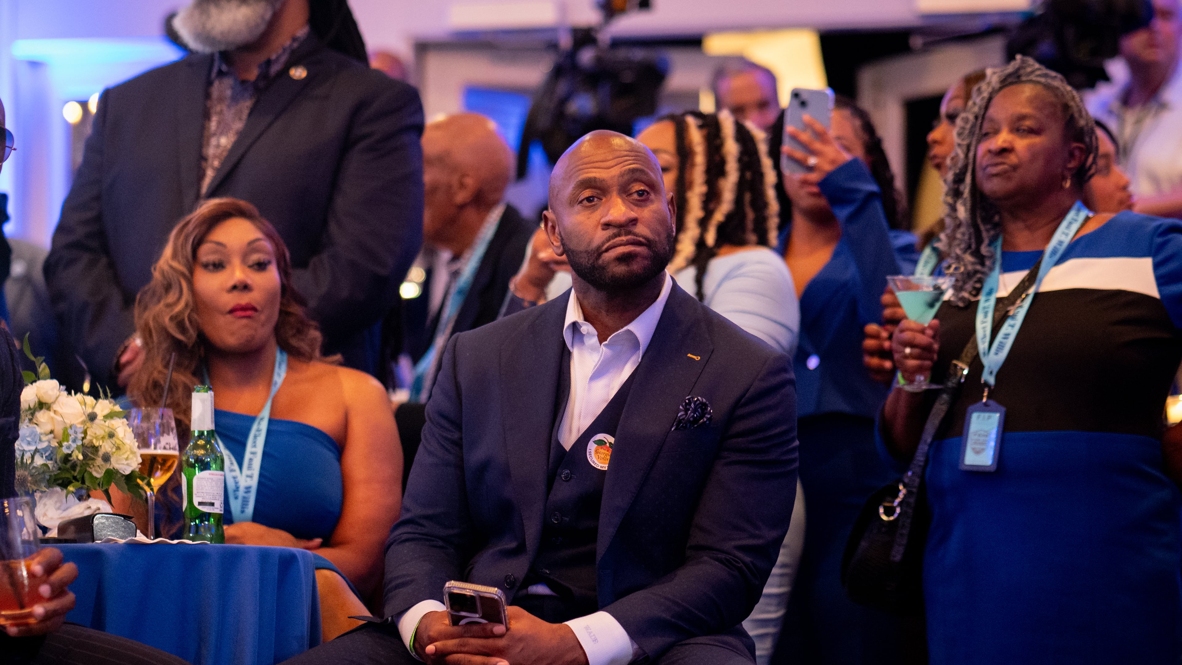 Former special prosecutor Nathan Wade attends the primary victory party for Fulton County District Attorney Fani Willis in Buckhead on Tuesday, May 21, 2024 (Ben Hendren for the Atlanta Journal-Constitution)