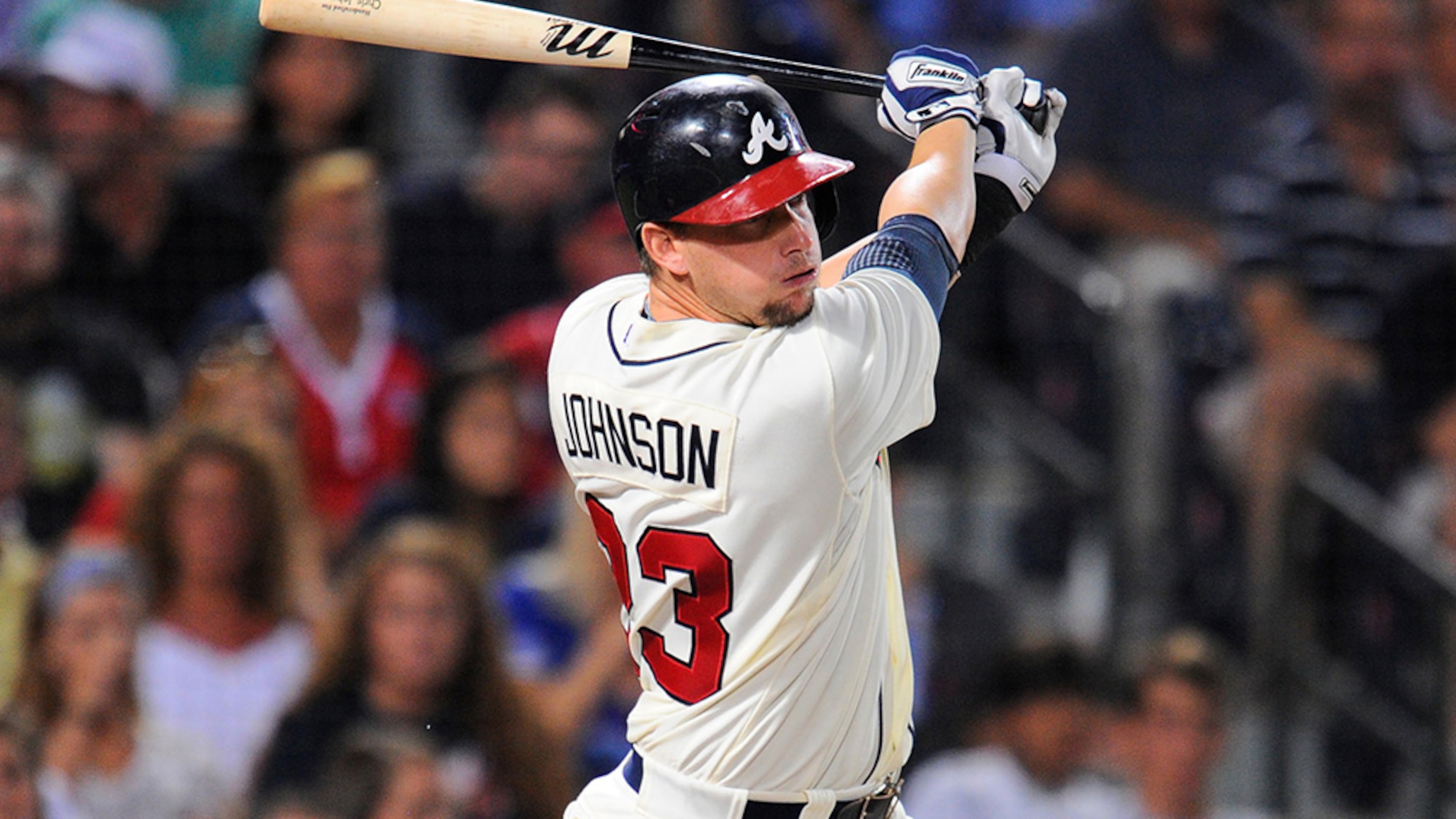 Braves third baseman Chris Johnson entered Monday night batting .338 on the season, tops in the National League.