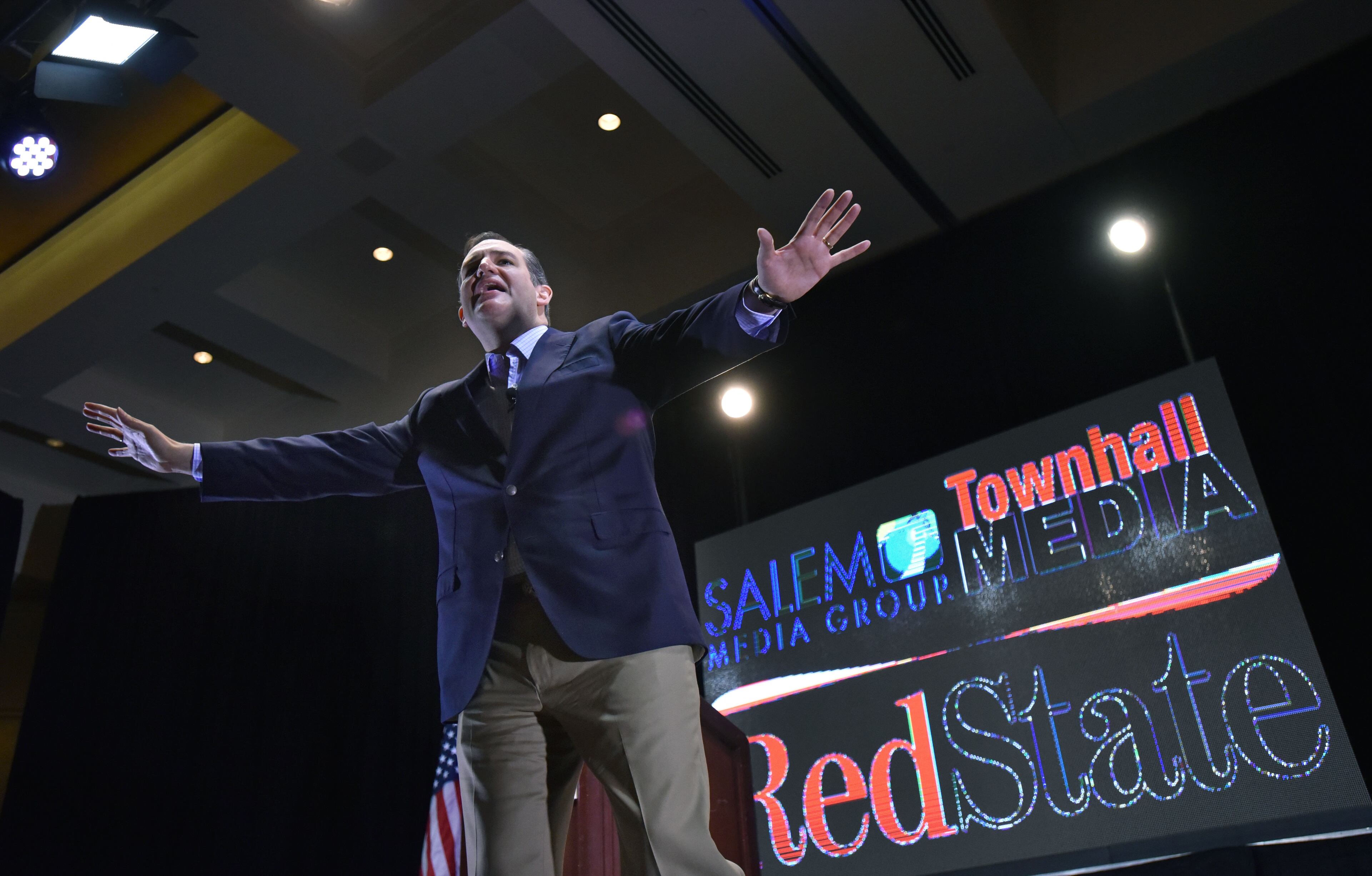August 8, 2015 Atlanta - Texas Sen. Ted Cruz speaks during the RedState Gathering at Intercontinental Buckhead Hotel on Saturday, August 8, 2015. The organizer of the RedState Gathering has rescinded the Republican presidential candidate’s invitation to speak at a Saturday evening rally at the College Football Hall of Fame. Erick Erickson said the billionaire’s comments about Fox News anchor Megyn Kelly were “a bridge too far.” Trump told CNN on Friday that “you could see there was blood coming out of her eyes. Blood coming out of her wherever” as she questioned him during Thursday’s Republican presidential debate.HYOSUB SHIN / HSHIN@AJC.COM