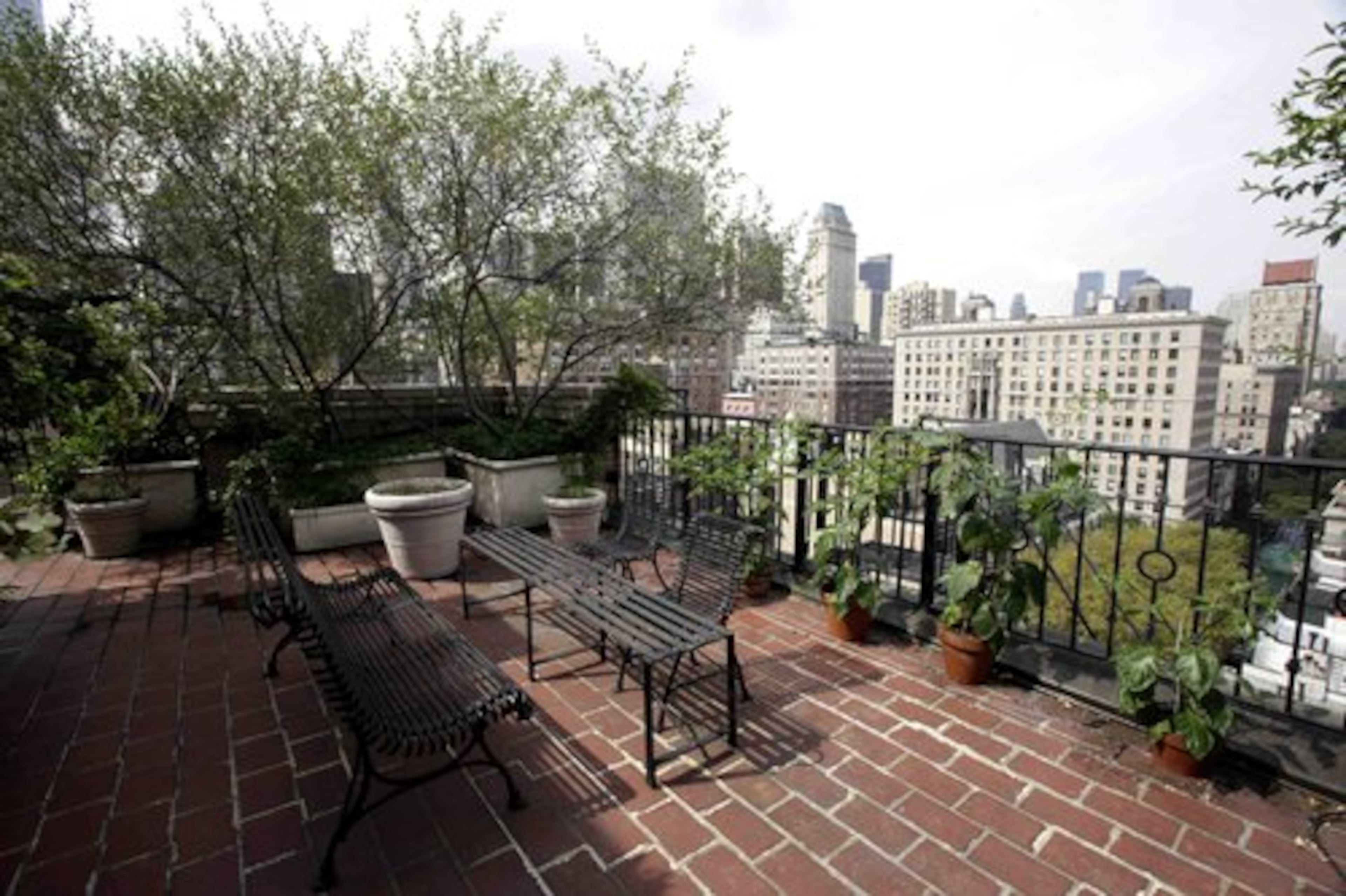 The patio of Bernard Madoff's penthouse apartment on the Upper East Side of Manhattan.