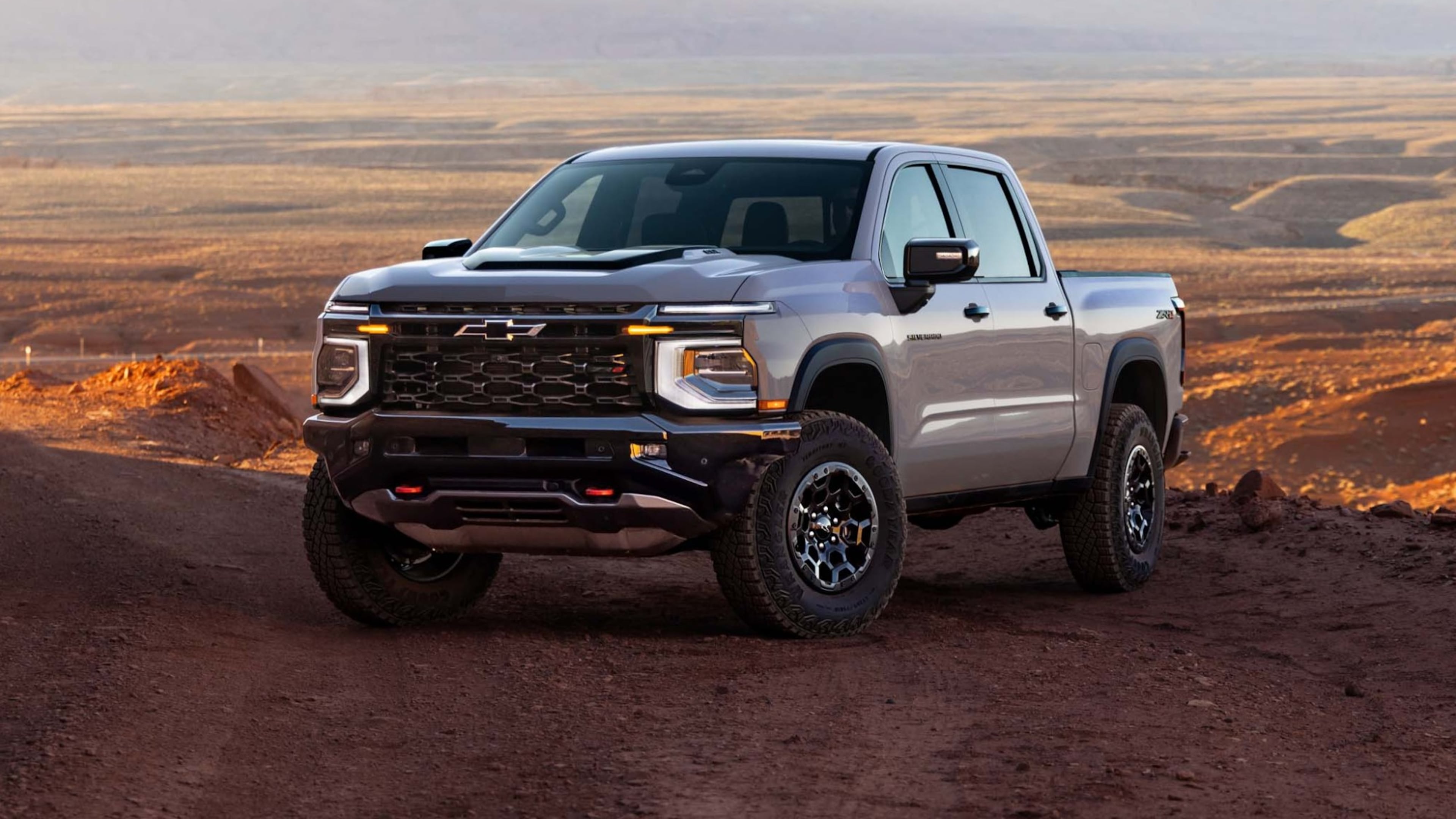 This photo provided by Chevrolet shows the 2027 Silverado 1500. The redesigned Silverado has more powerful V8 engines this year along with an updated interior with larger display screens. (Courtesy of General Motors via AP)