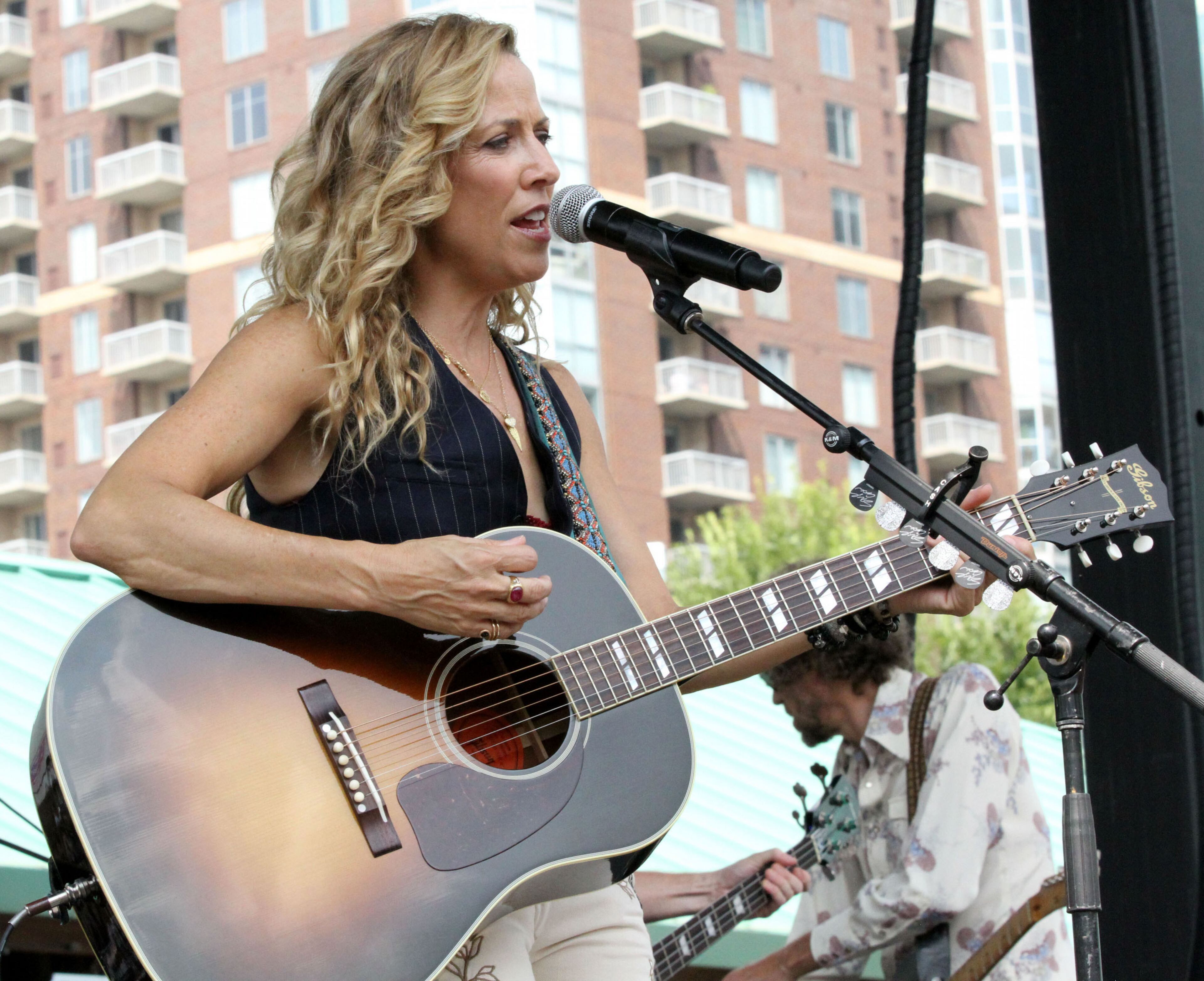 Sheryl Crow headlined the Chick-fil-A Kickoff concert Saturday afternoon at Centennial Olympic Park.