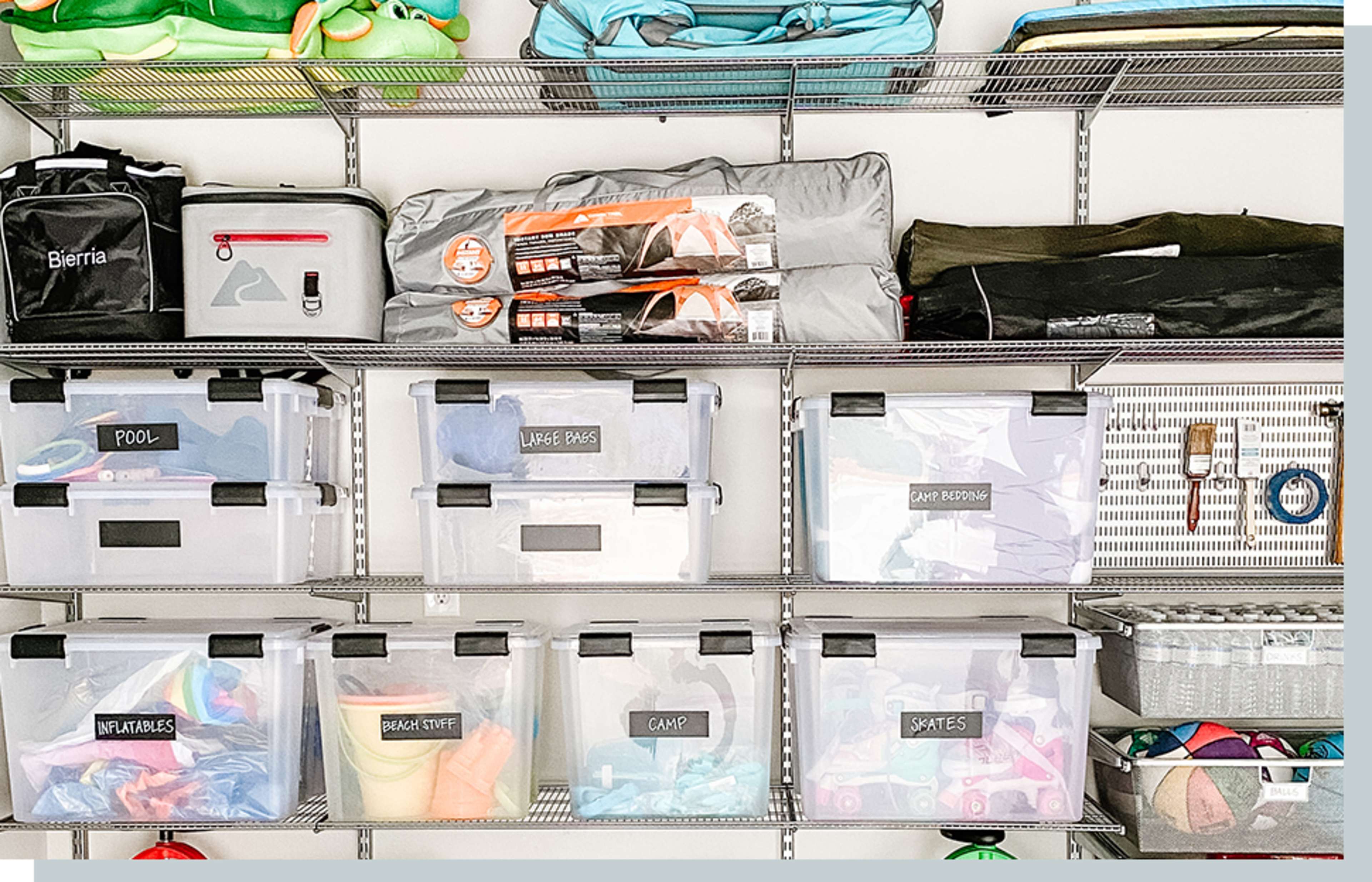 Brittani Allen, founder of the organizing service Pinch of Help, swears by one golden rule for staying tidy: label everything. “Whether you’re using clear bins or fabric baskets, labels help keep the system going.” (Courtesy of Pinch of Help)