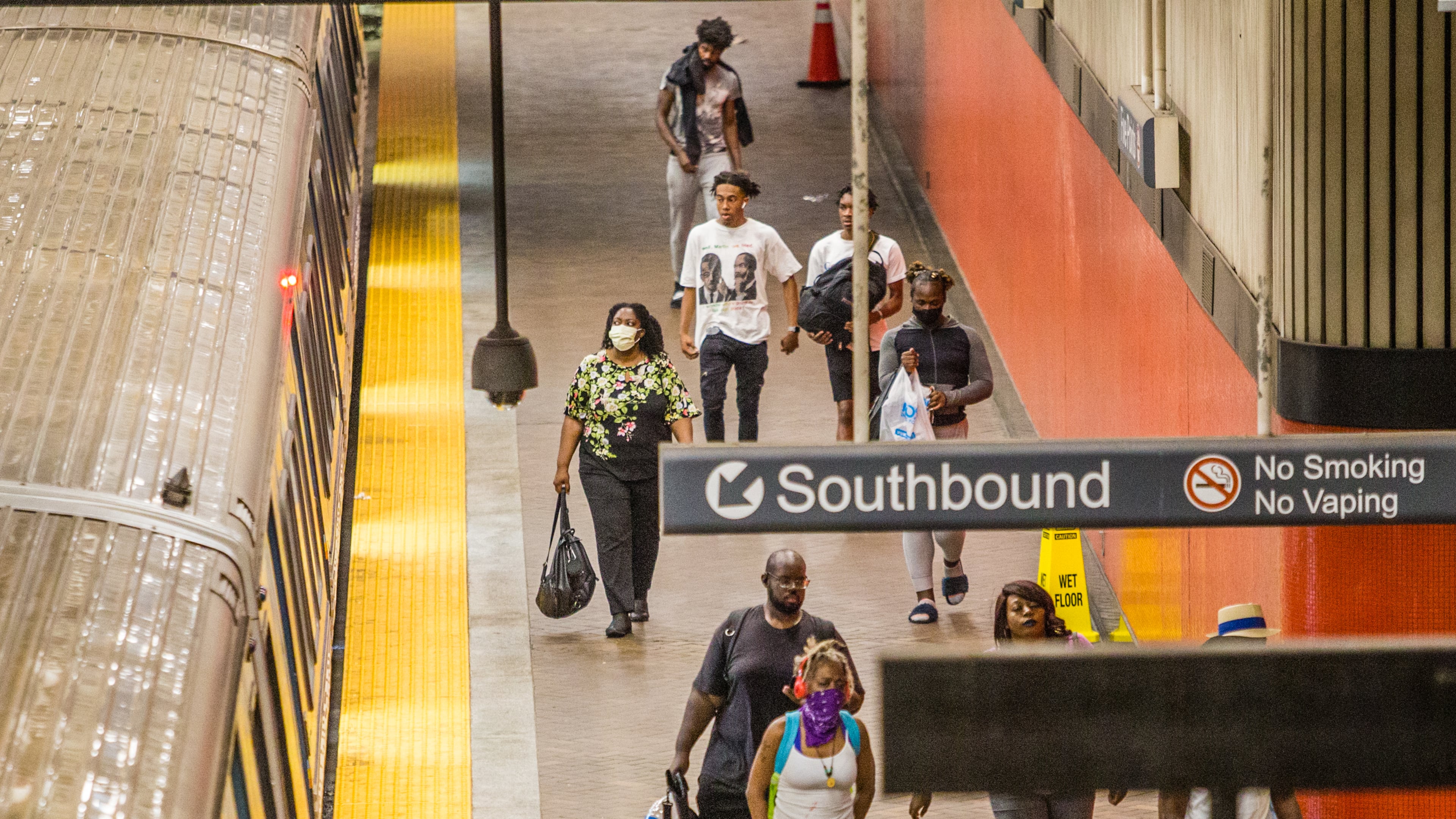 MARTA CEO Jeffrey Parker said only about 35 percent of passengers are wearing masks. He said convincing more people to wear masks will be critical for the agency's future. (Jenni Girtman for The Atlanta Journal-Constitution)