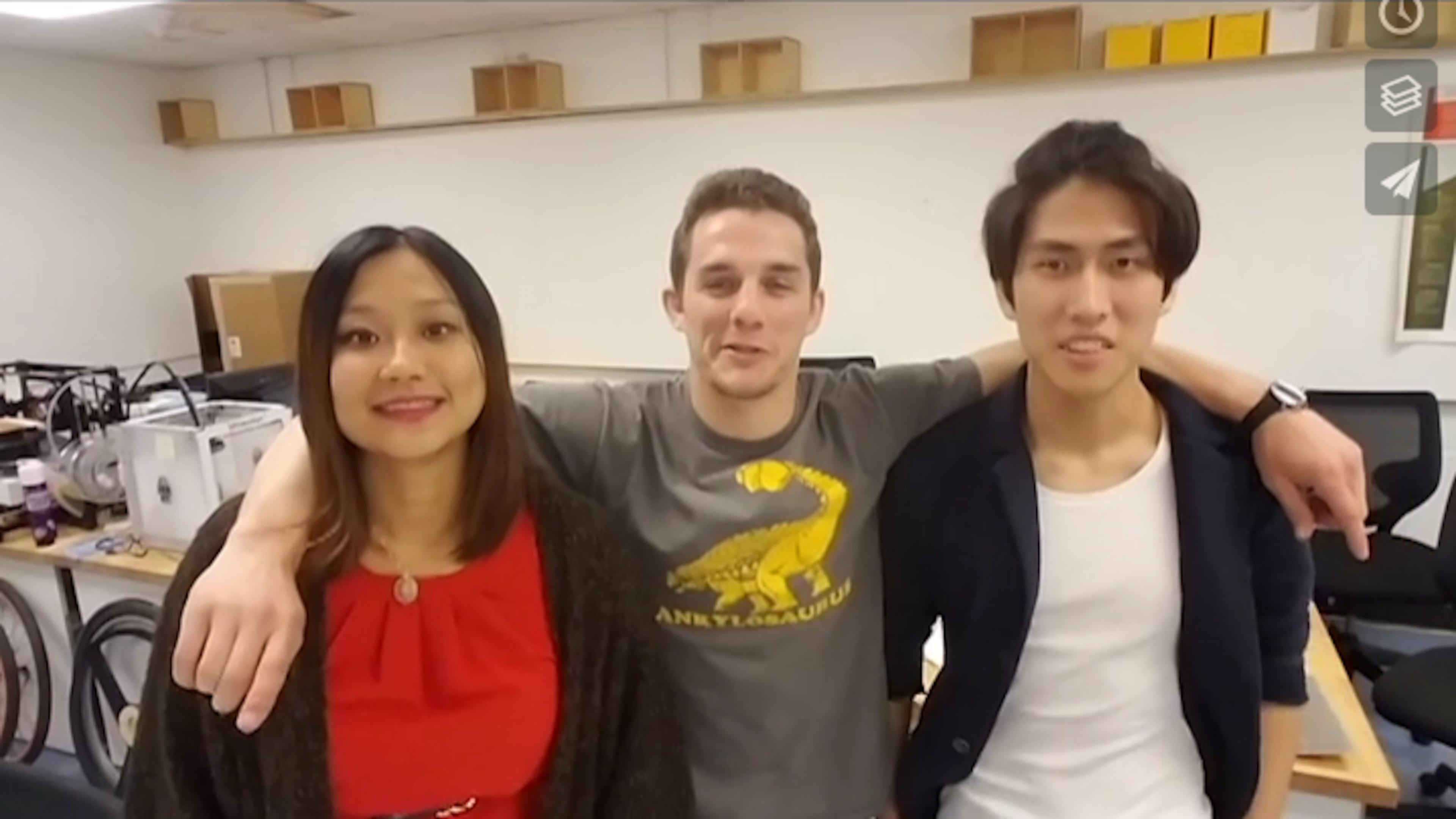 Sally Xia, Riley Keen, Kris Weng and Pranav Nair (not pictured) came up with the on-demand concept of “Para Pickup” as an alternative to public paratransit transportation services, which need to be scheduled a day in advance.