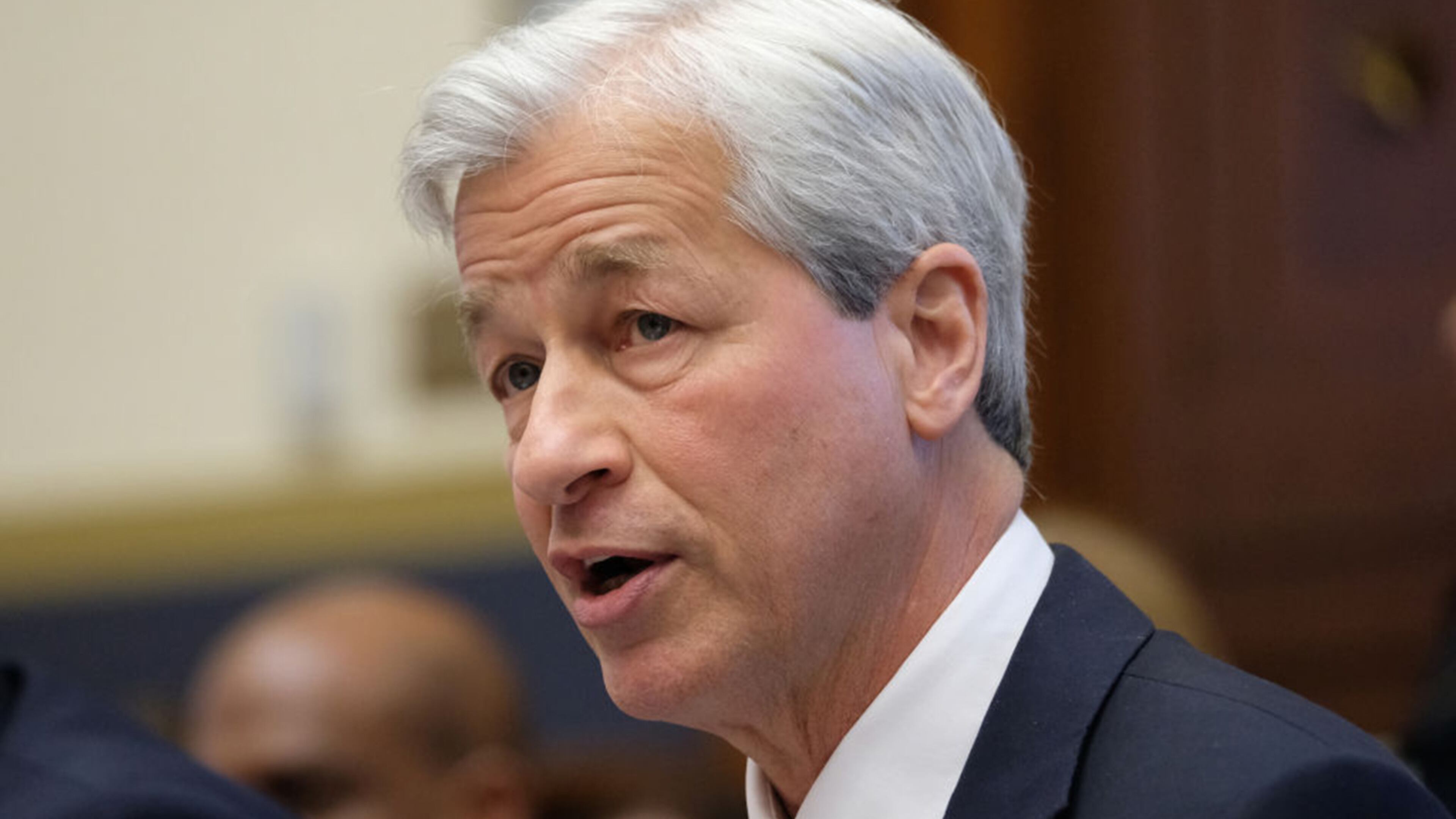 Jamie Dimon, chief executive officer of JPMorgan Chase & Co., speaks during a House Financial Services Committee hearing on April 10, 2019 in Washington, DC. (Alex Wroblewski/Getty Images/TNS)