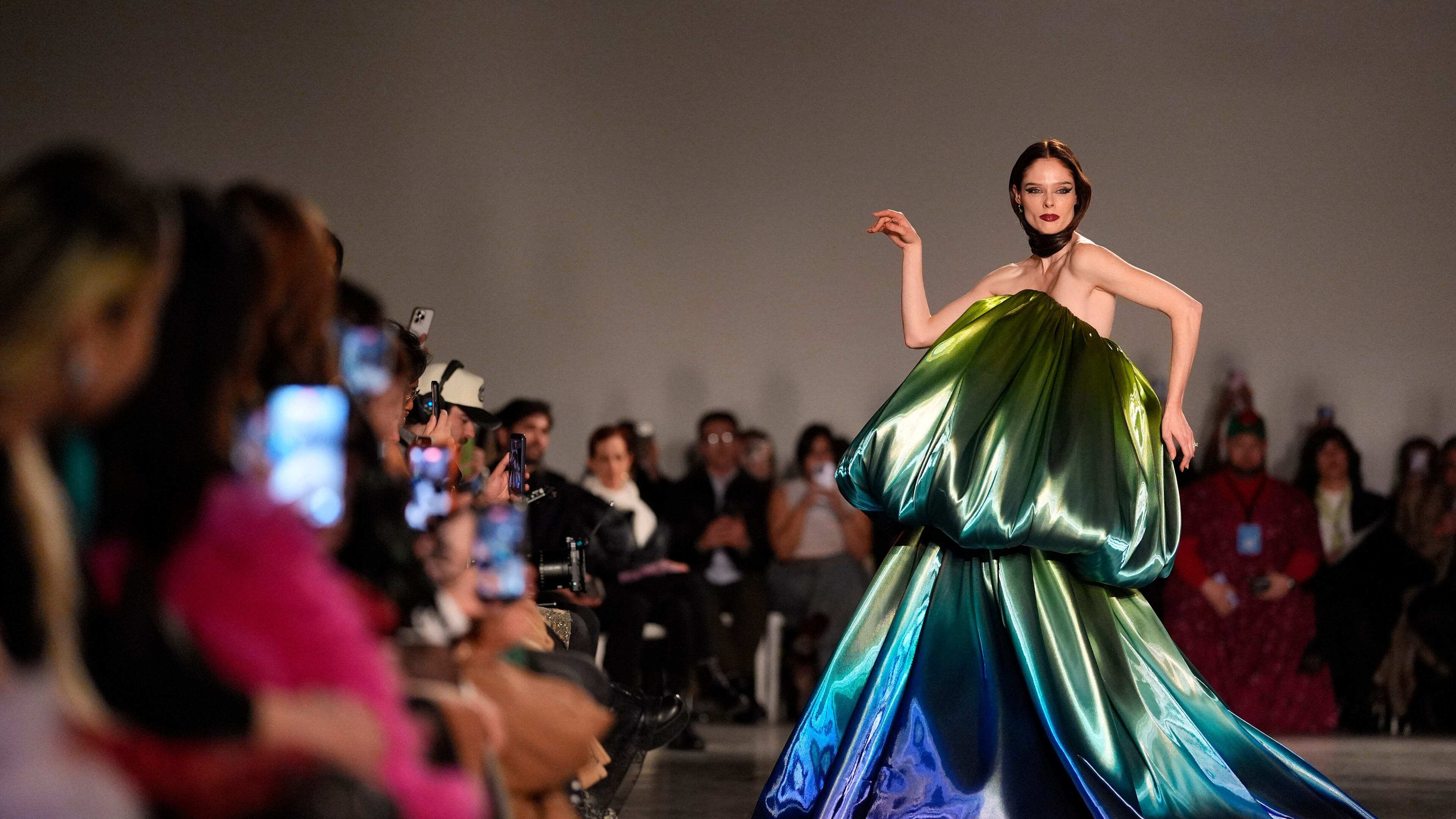 Model Coco Rocha walks the runway during the Christian Siriano Fall/Winter 2026 fashion show as part of New York Fashion Week, Thursday, Feb. 12, 2026, in New York. (Photo by Charles Sykes/Invision/AP)