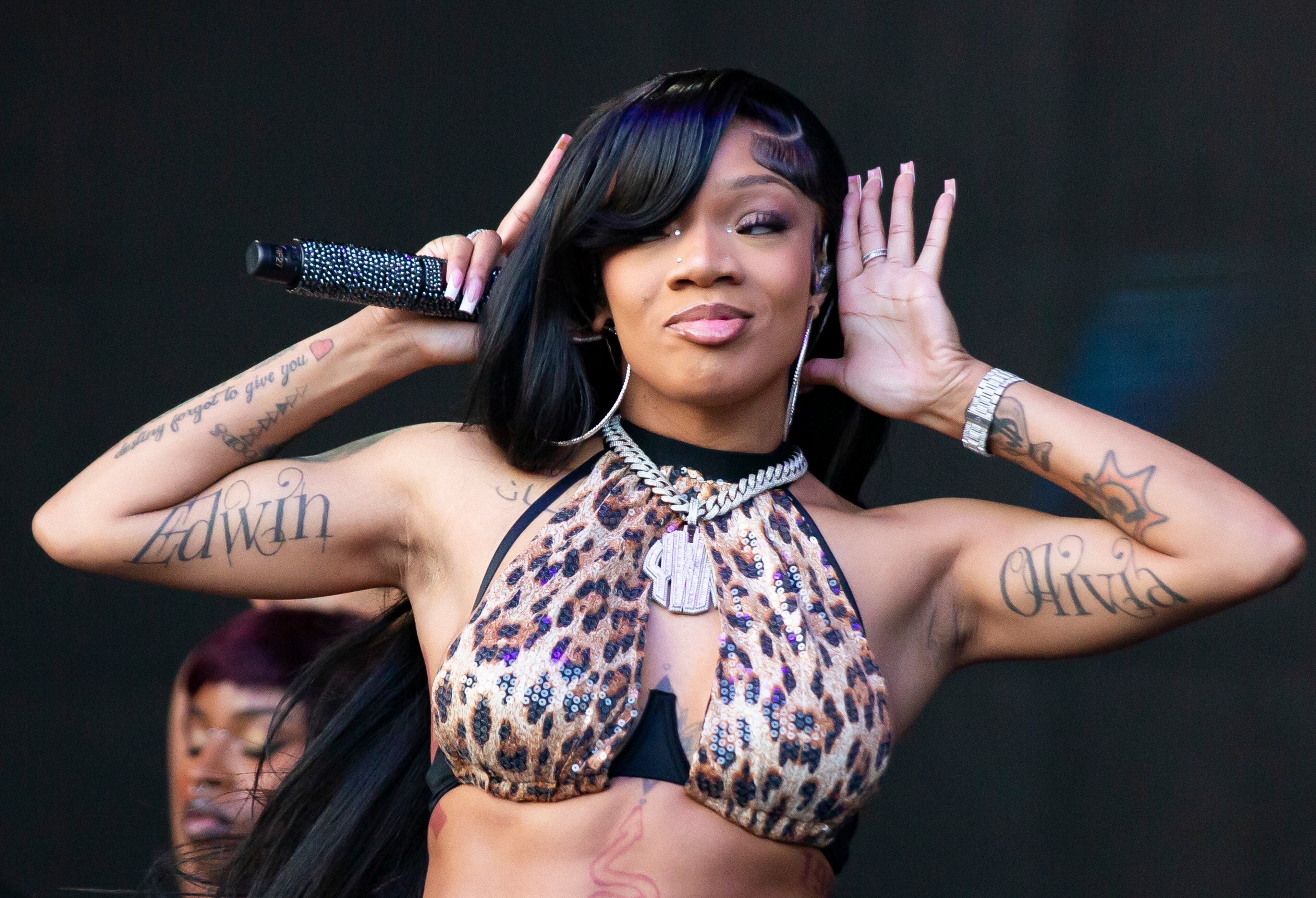 Local Hero GloRilla brought one of the biggest crowds of the festival. Photo taken Sunday October 27, 2024, at Central Park. (RYAN FLEISHER FOR THE ATLANTA JOURNAL-CONSTITUTION)