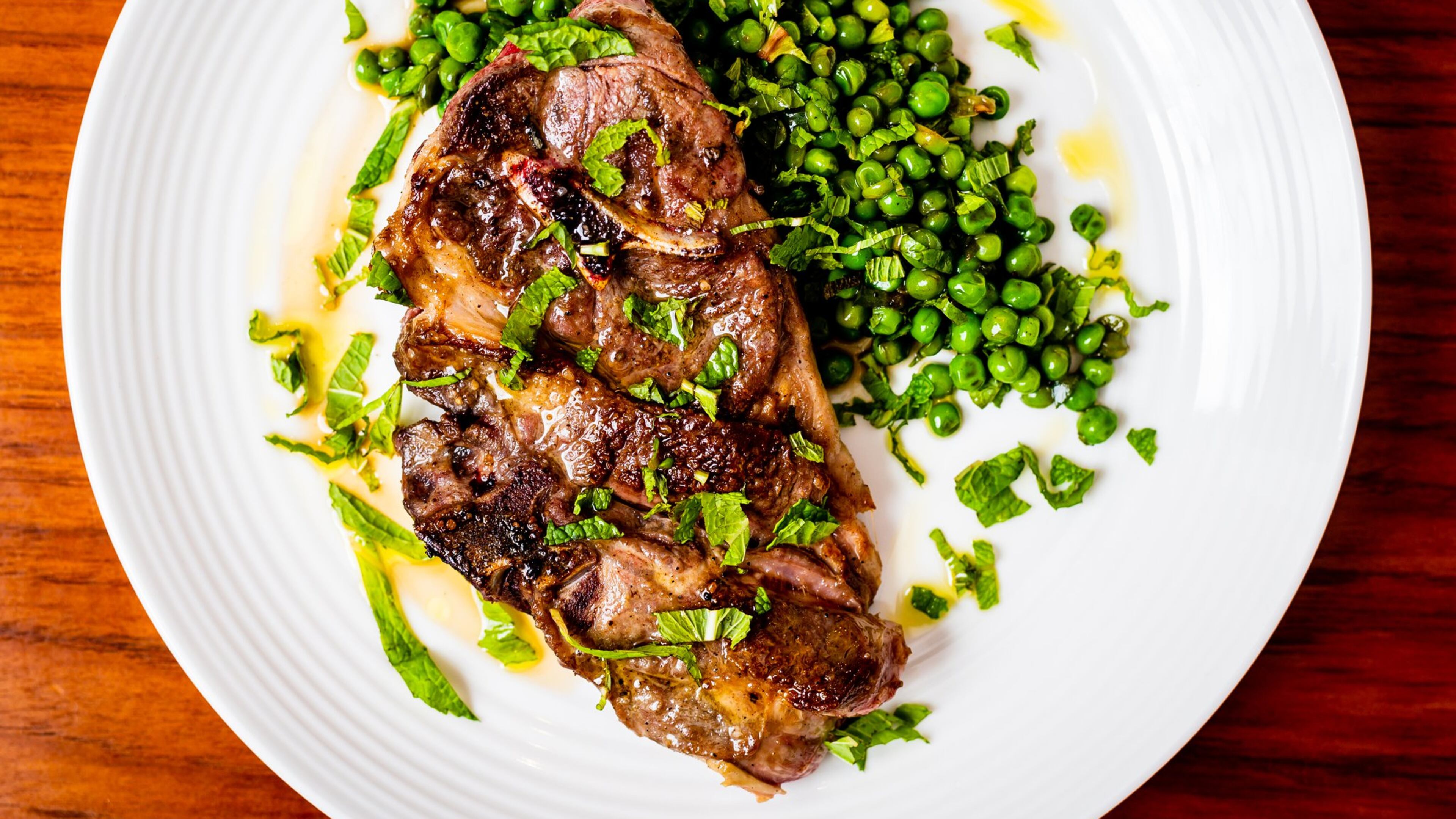 Lamb Chops with Peas and Mint. CONTRIBUTED BY HENRI HOLLIS